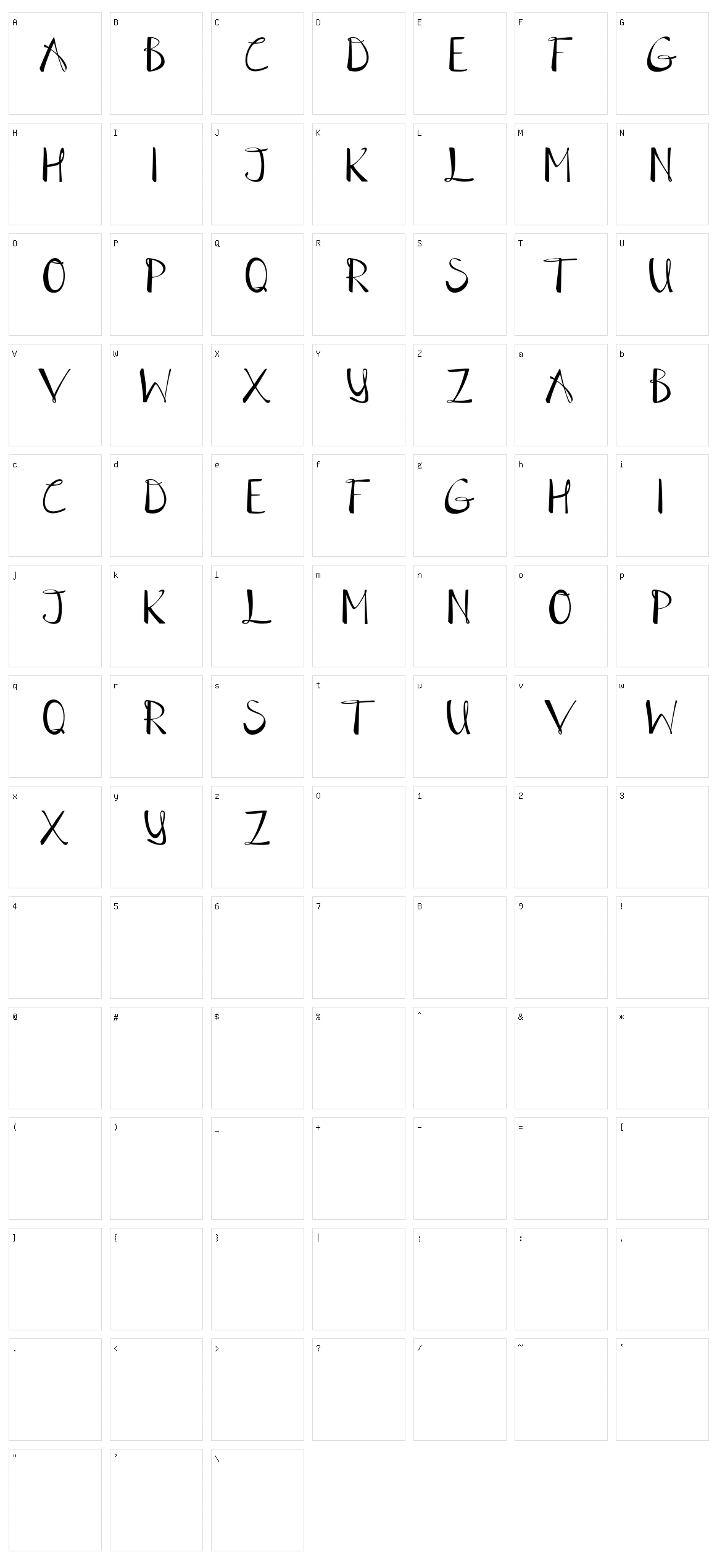 Table Air Lamp Character Set