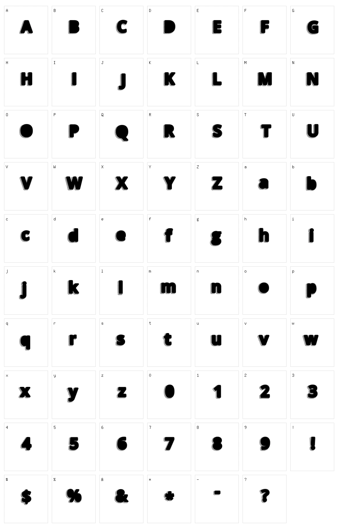 Taken Black Character Set