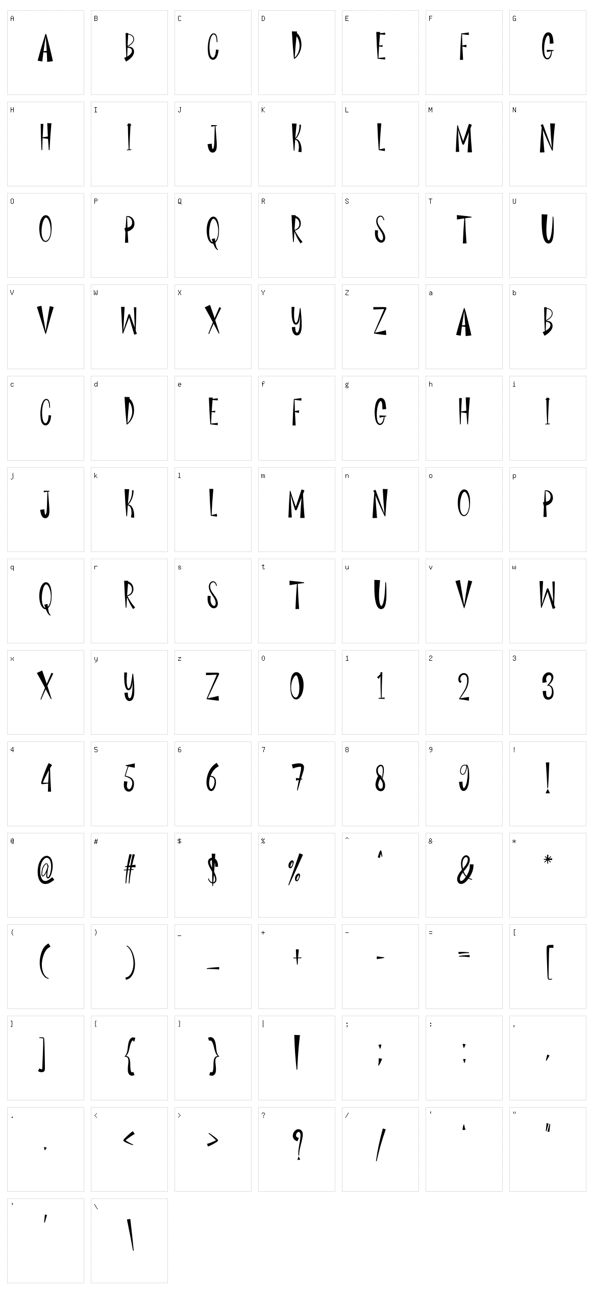 The Hunter Character Set