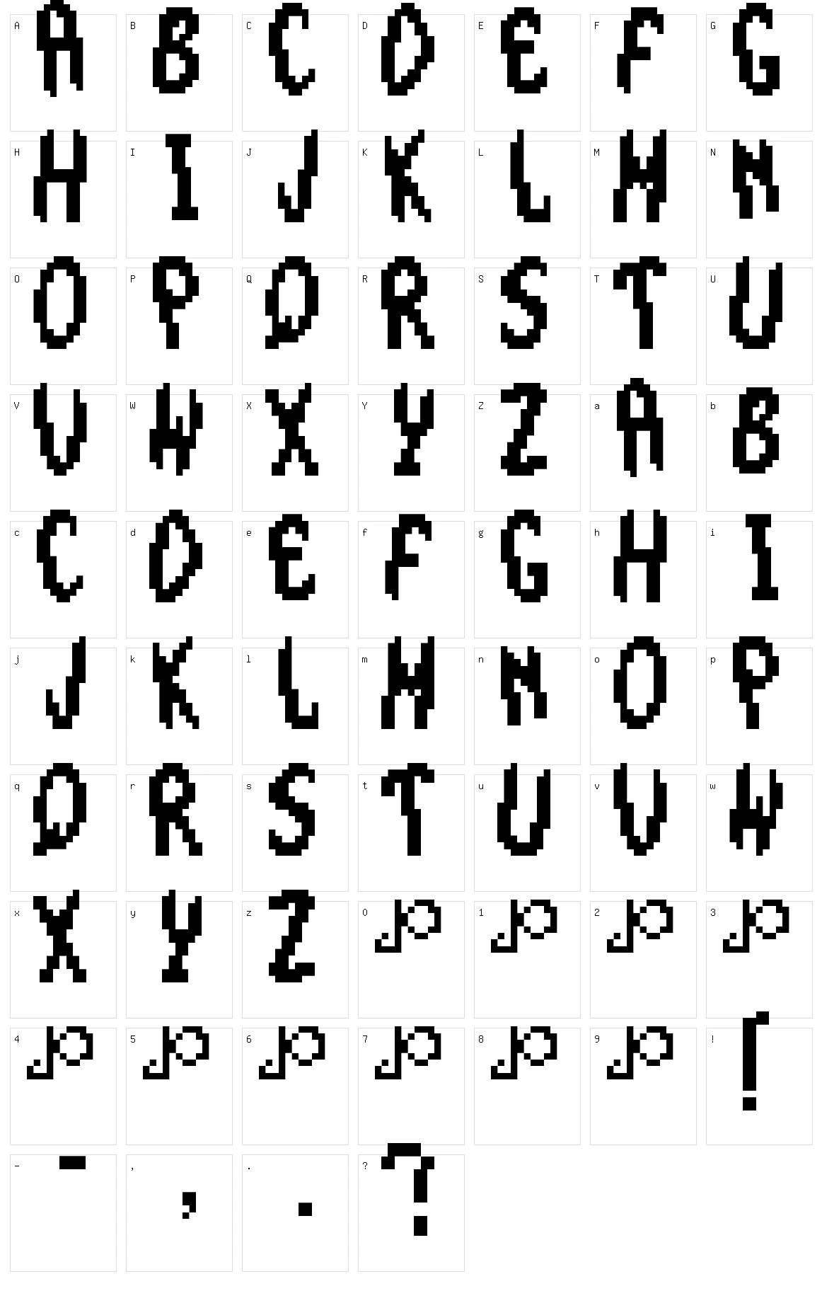 The Smurfs Large Font Character Set