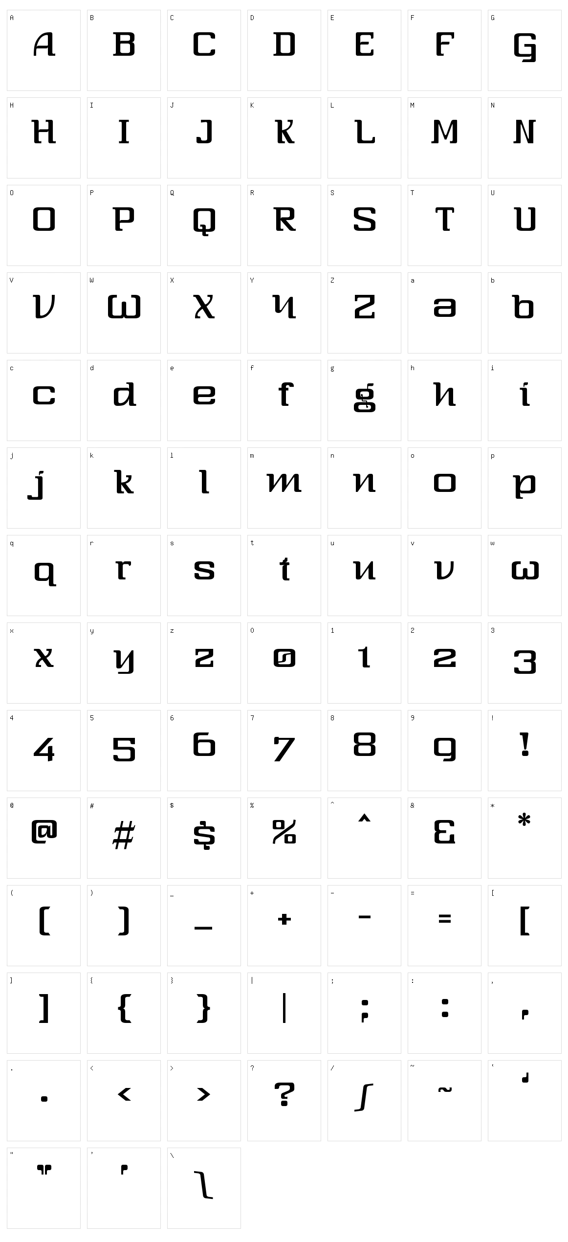 Three-Sixty Character Set