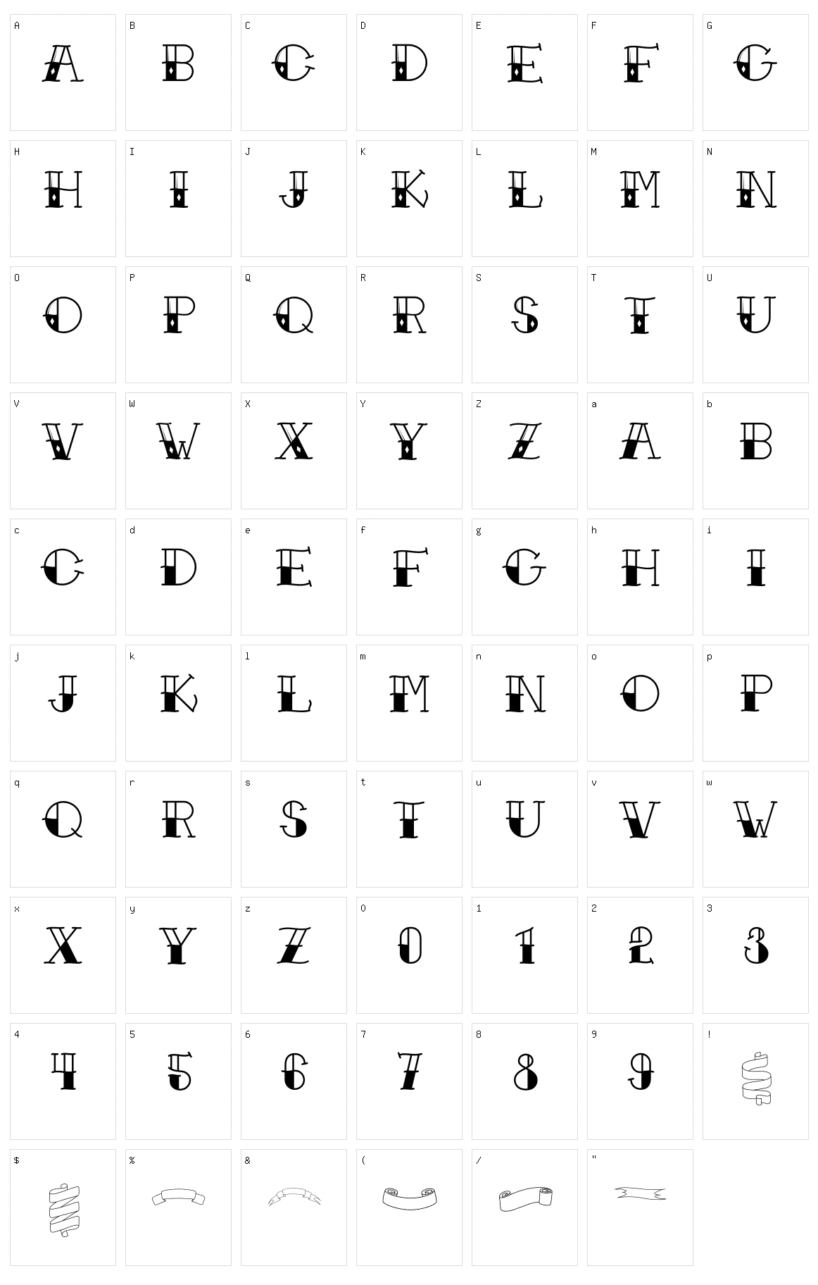 Traditional Tattoo Character Set