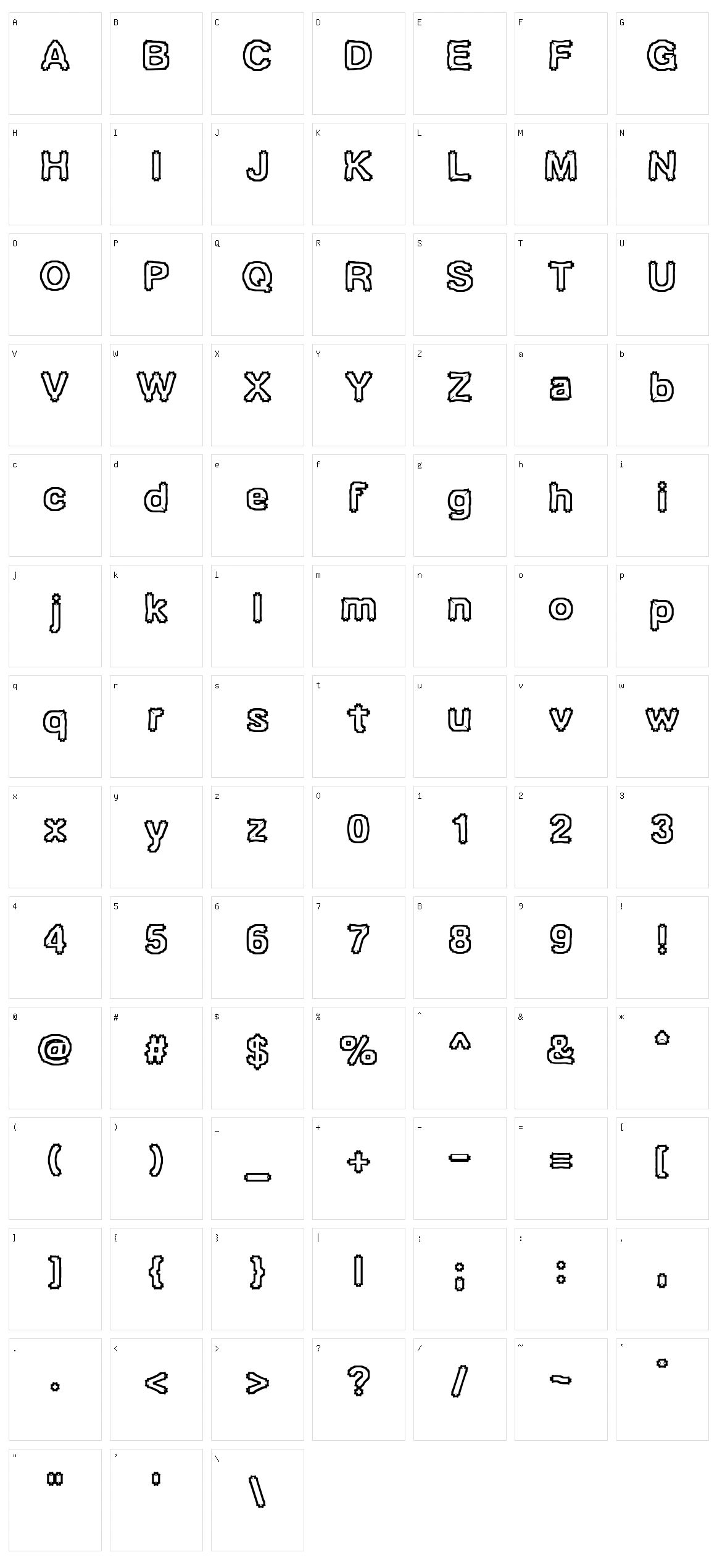 Ubiquity BRK Character Set