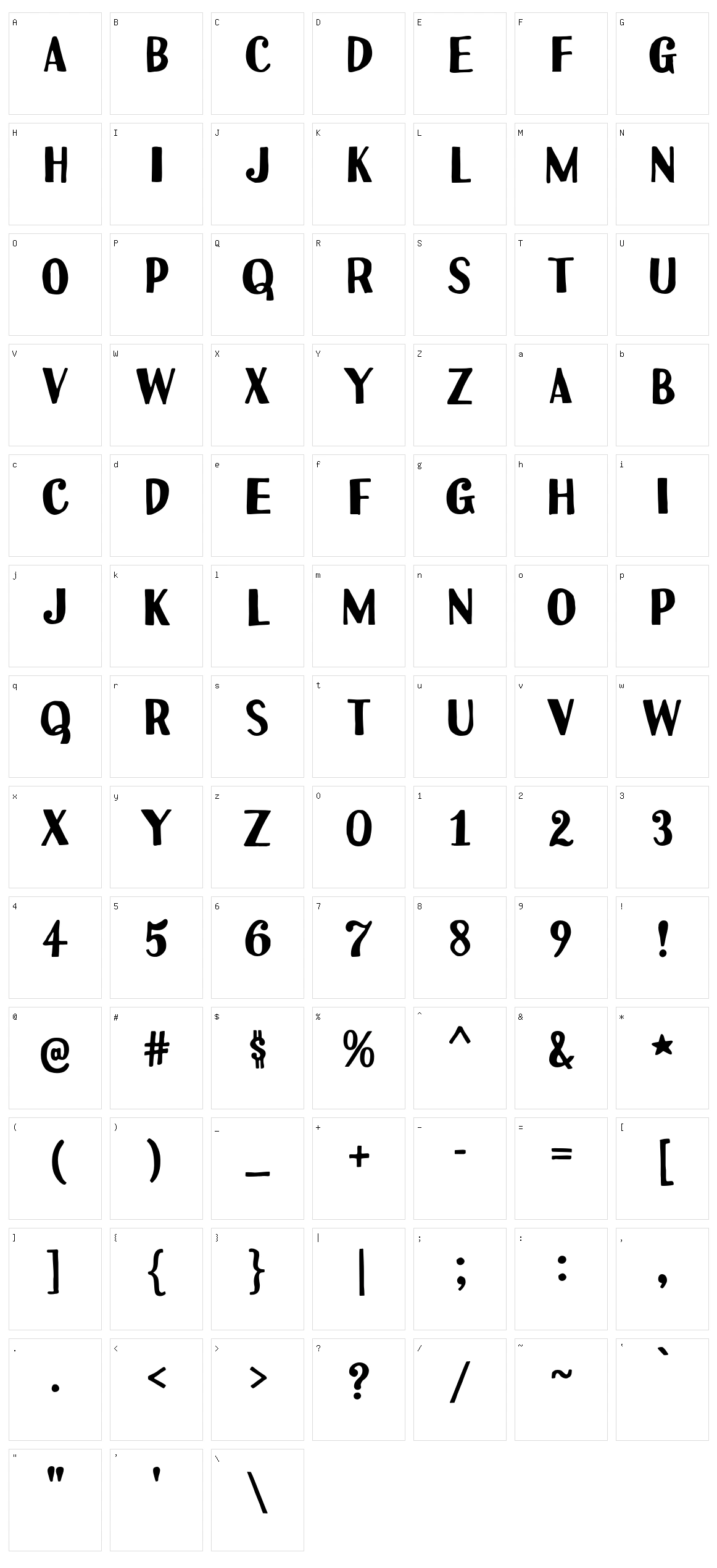 Uchiyama Character Set