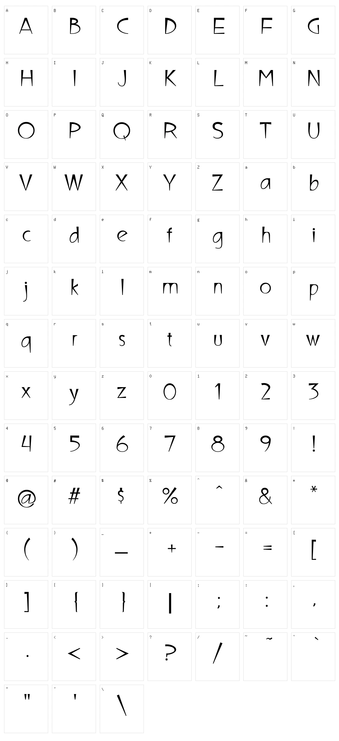 Ultima Campagnoli Character Set