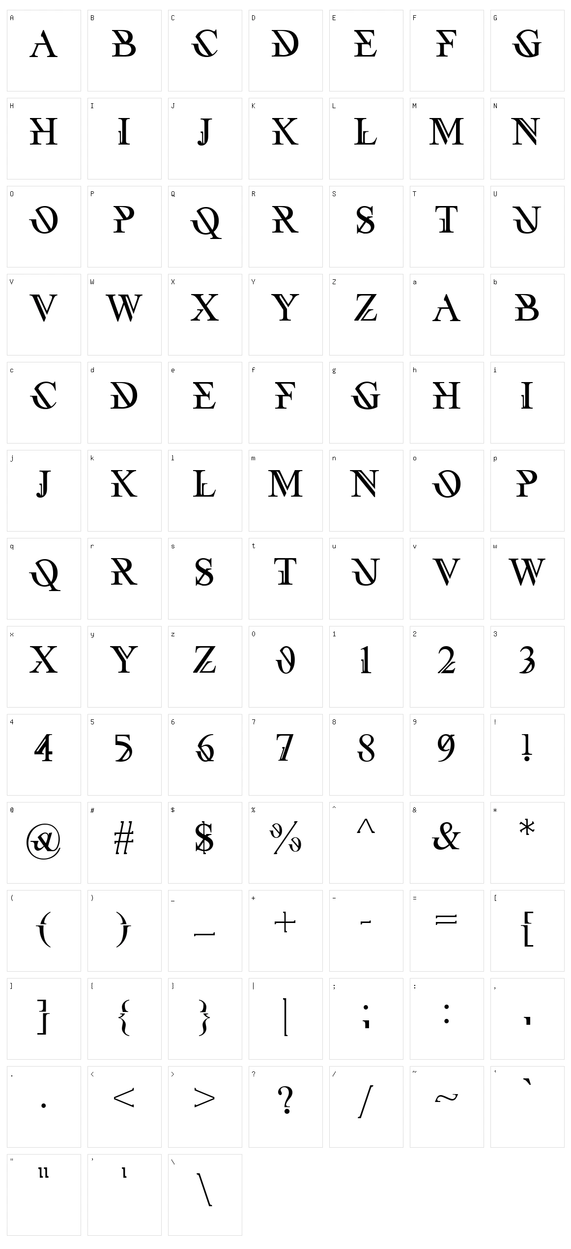 Urban Case Character Set