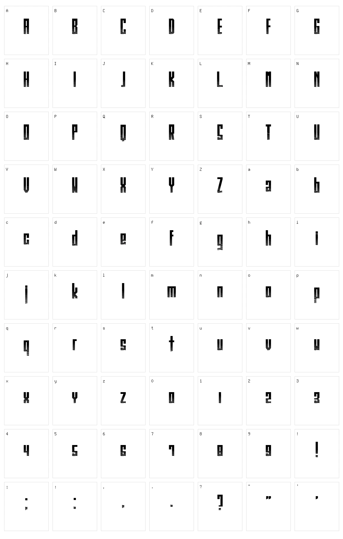 Vanishing Character Set