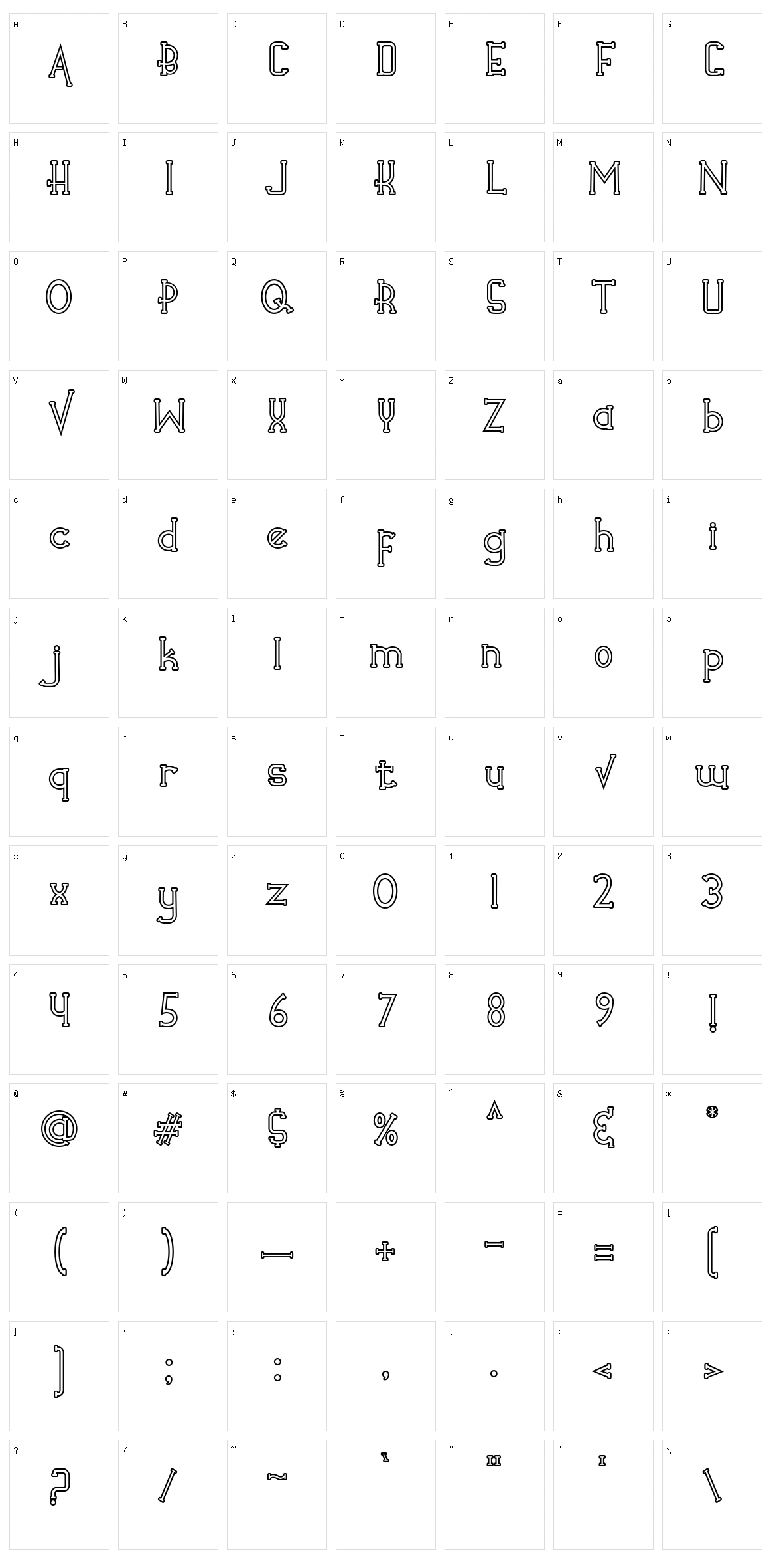 Veruzza Character Set