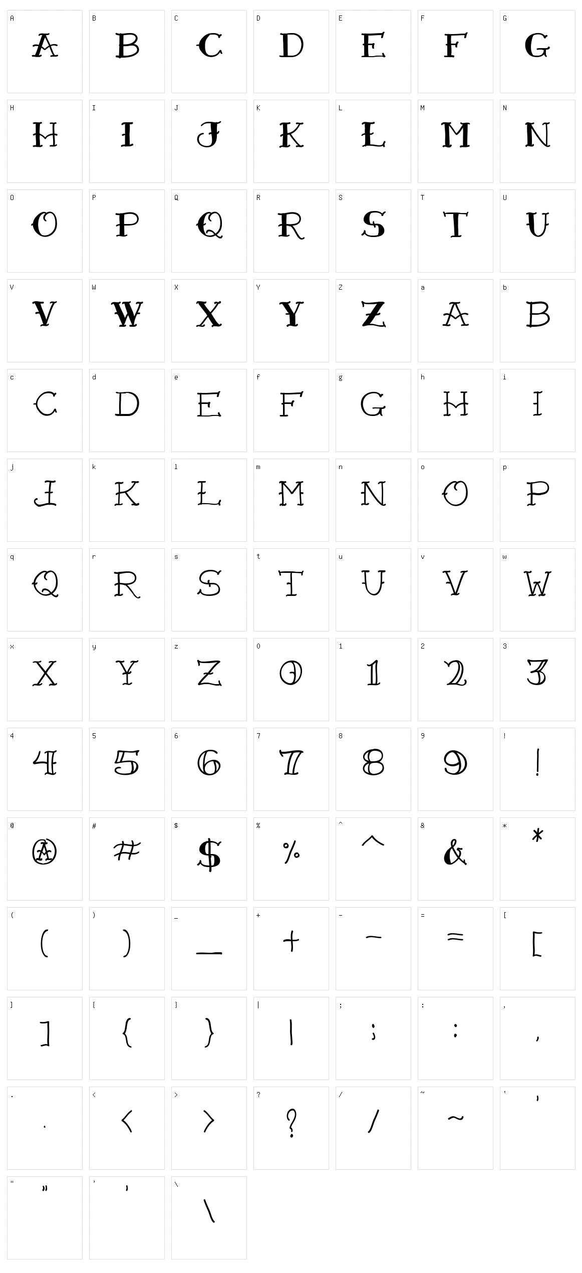 VTC Freehand Tattoo One Character Set