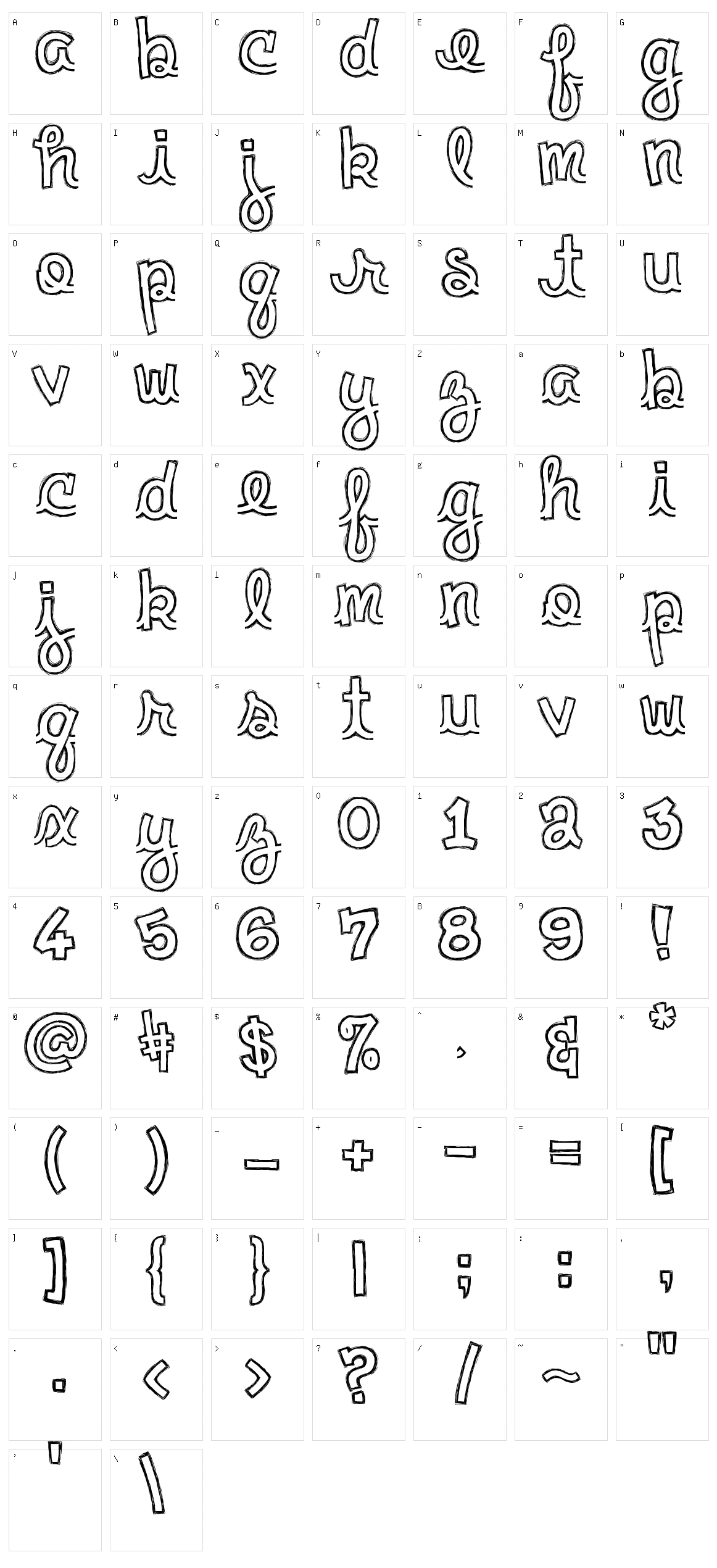 Clementine Sketch Character Set