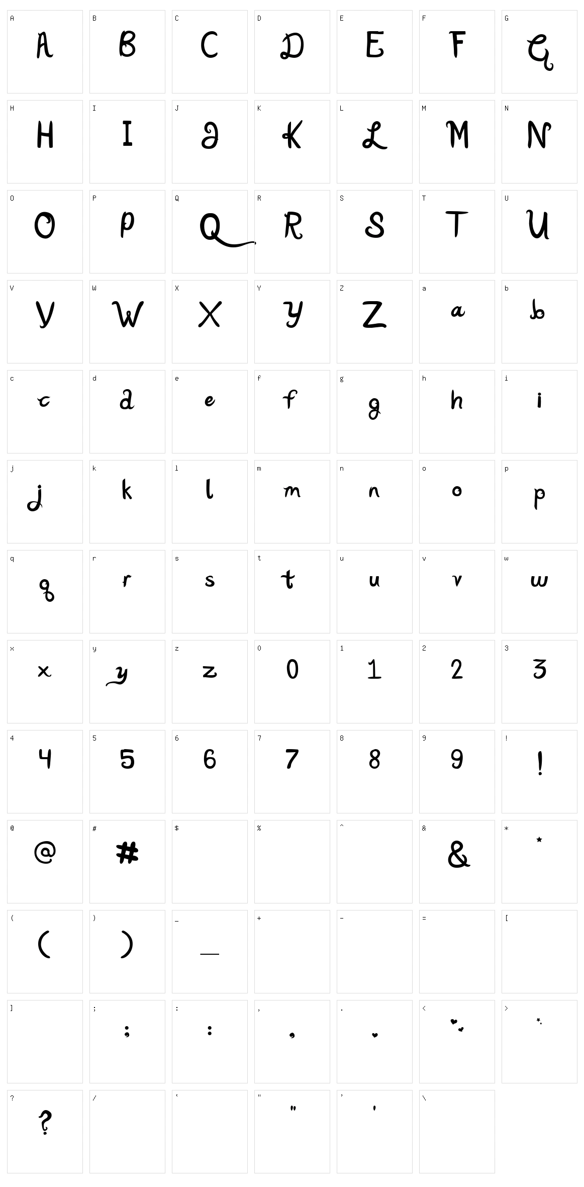 Katy Berry Character Set