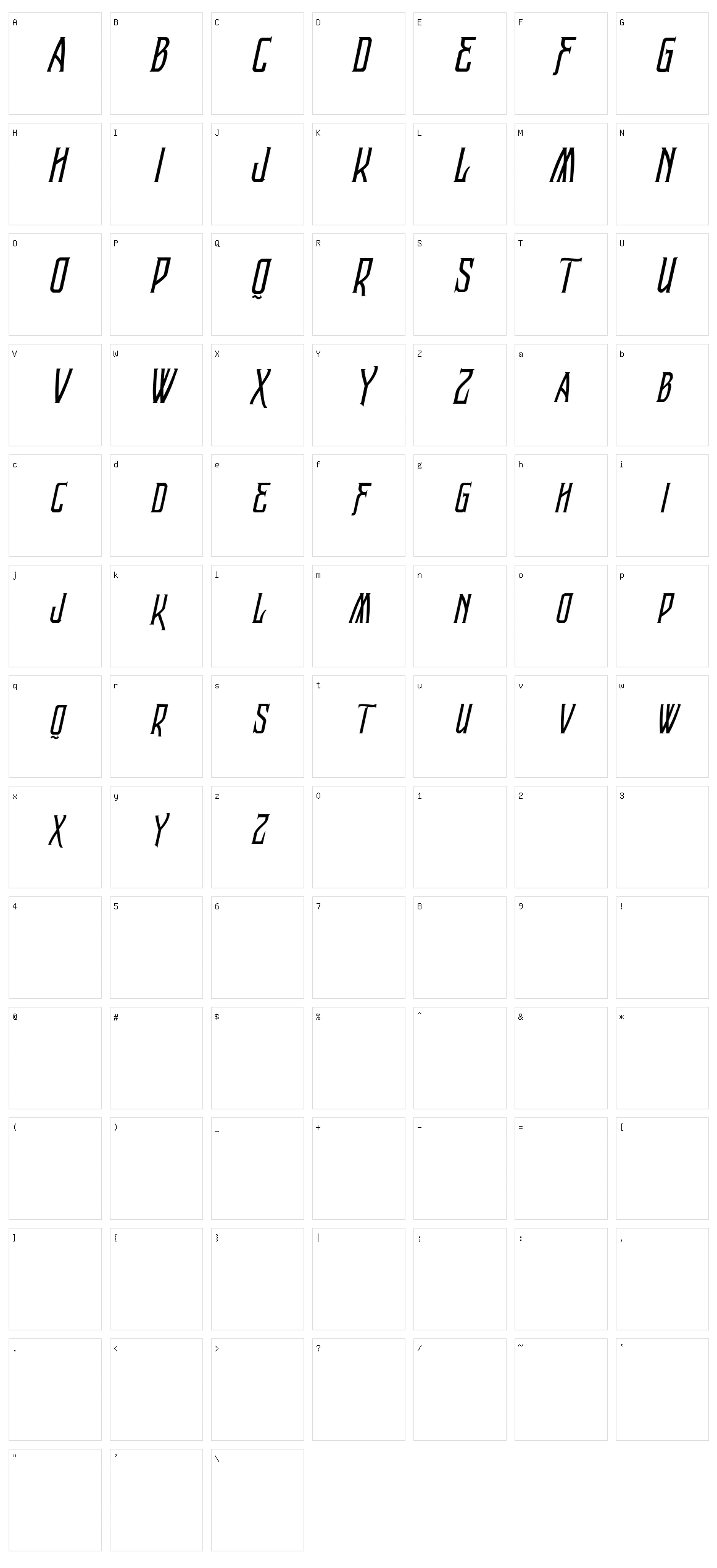 Vtks Raladeira Character Set