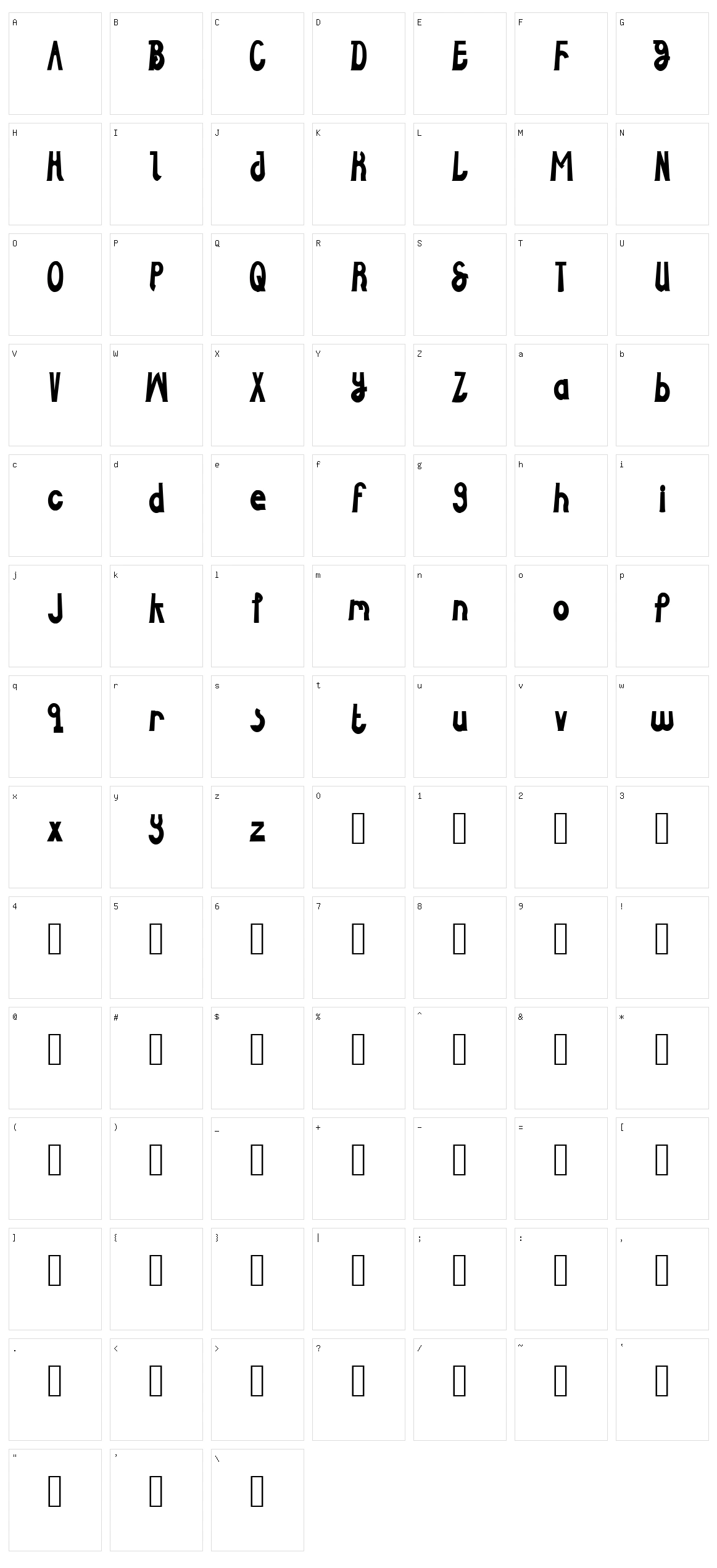 White Celso Sans Character Set