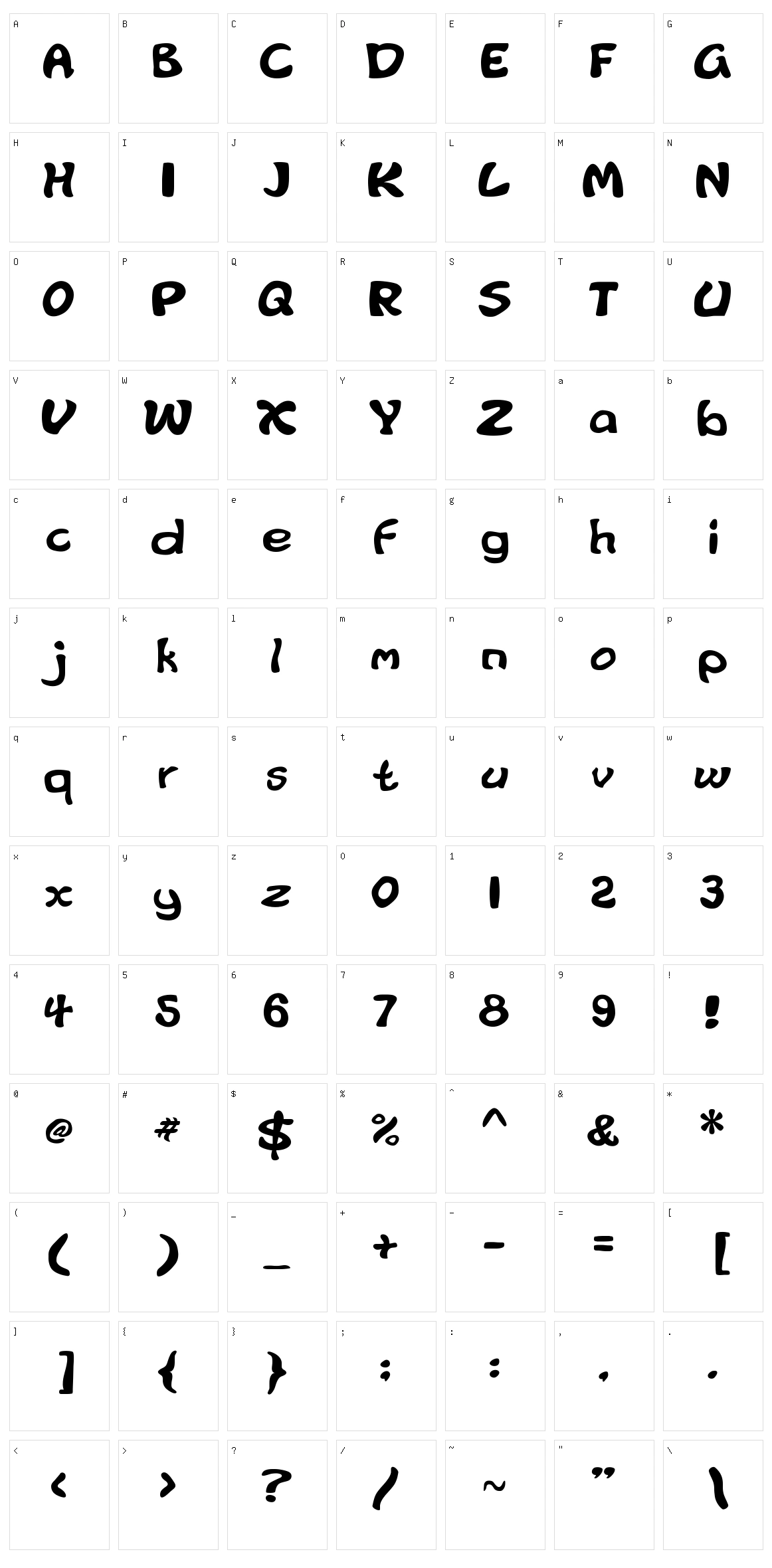 Wobbly Character Set