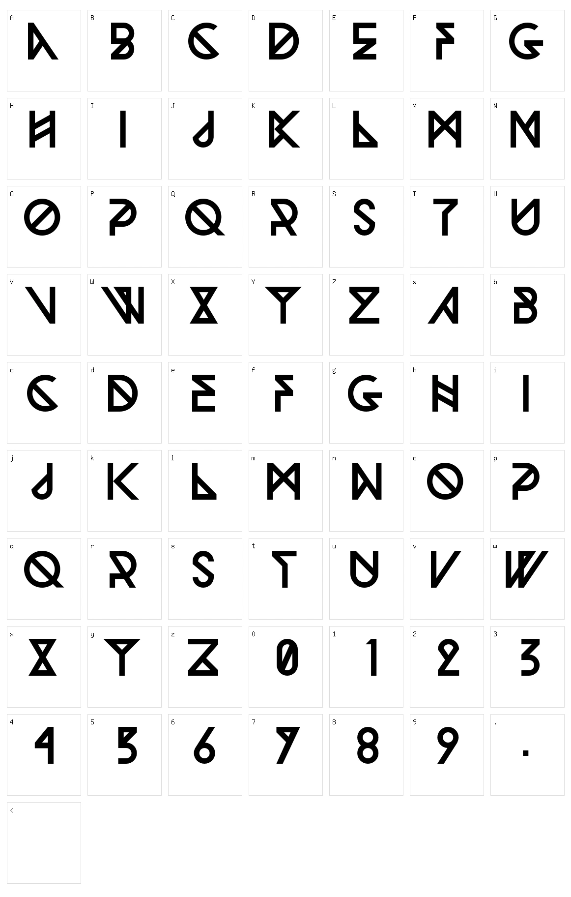 Woodwarrior Character Set