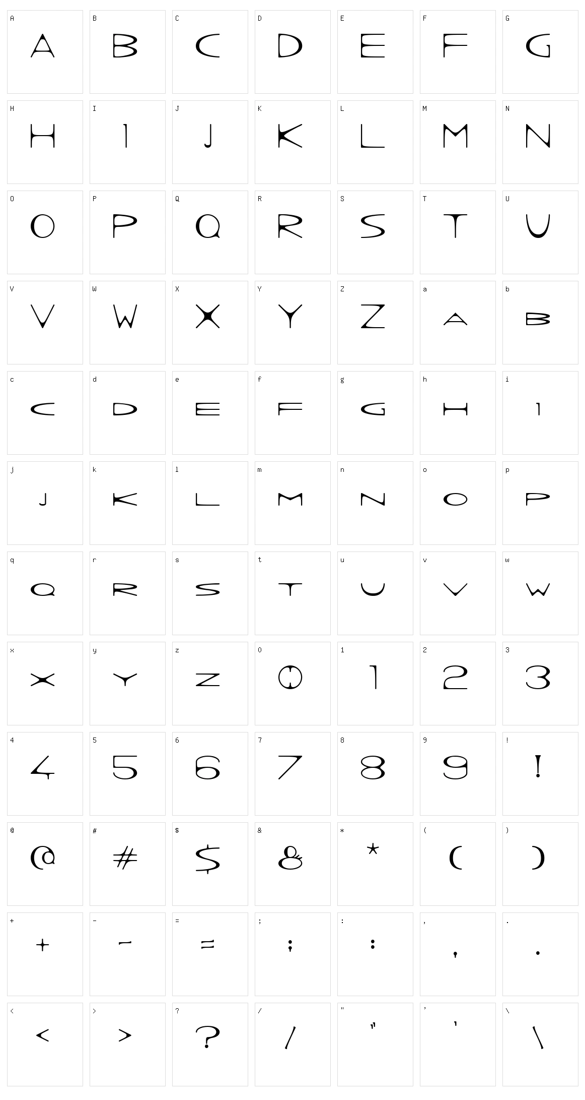 Wrong Ink Character Set