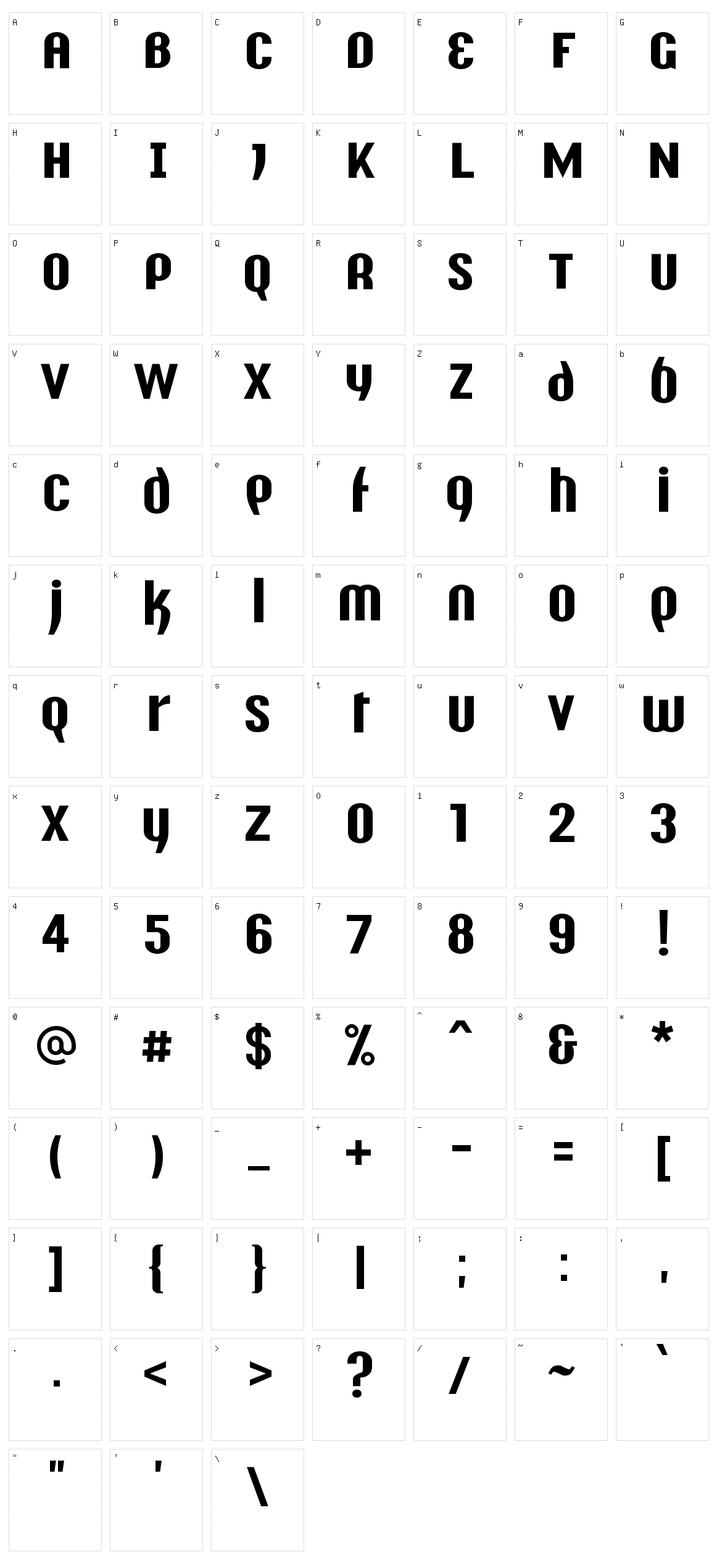 Y2K Analog Legacy Character Set