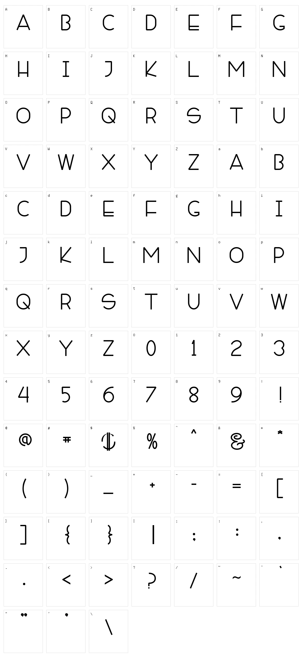 Zietta Sans Character Set