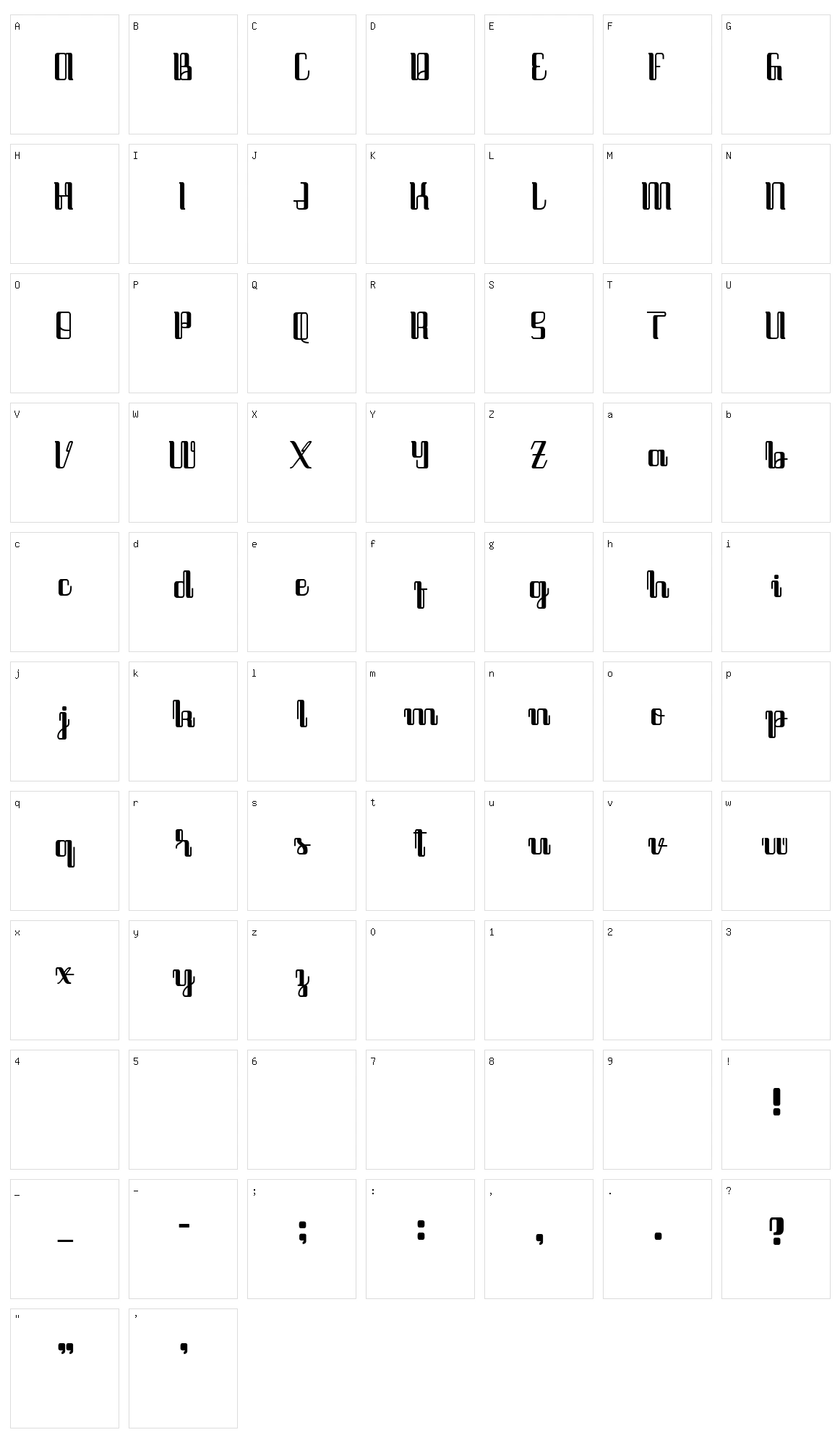 Java Brush Character Set