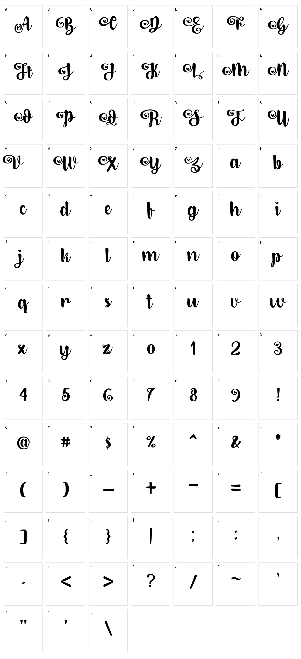 Dirly Belly Character Set