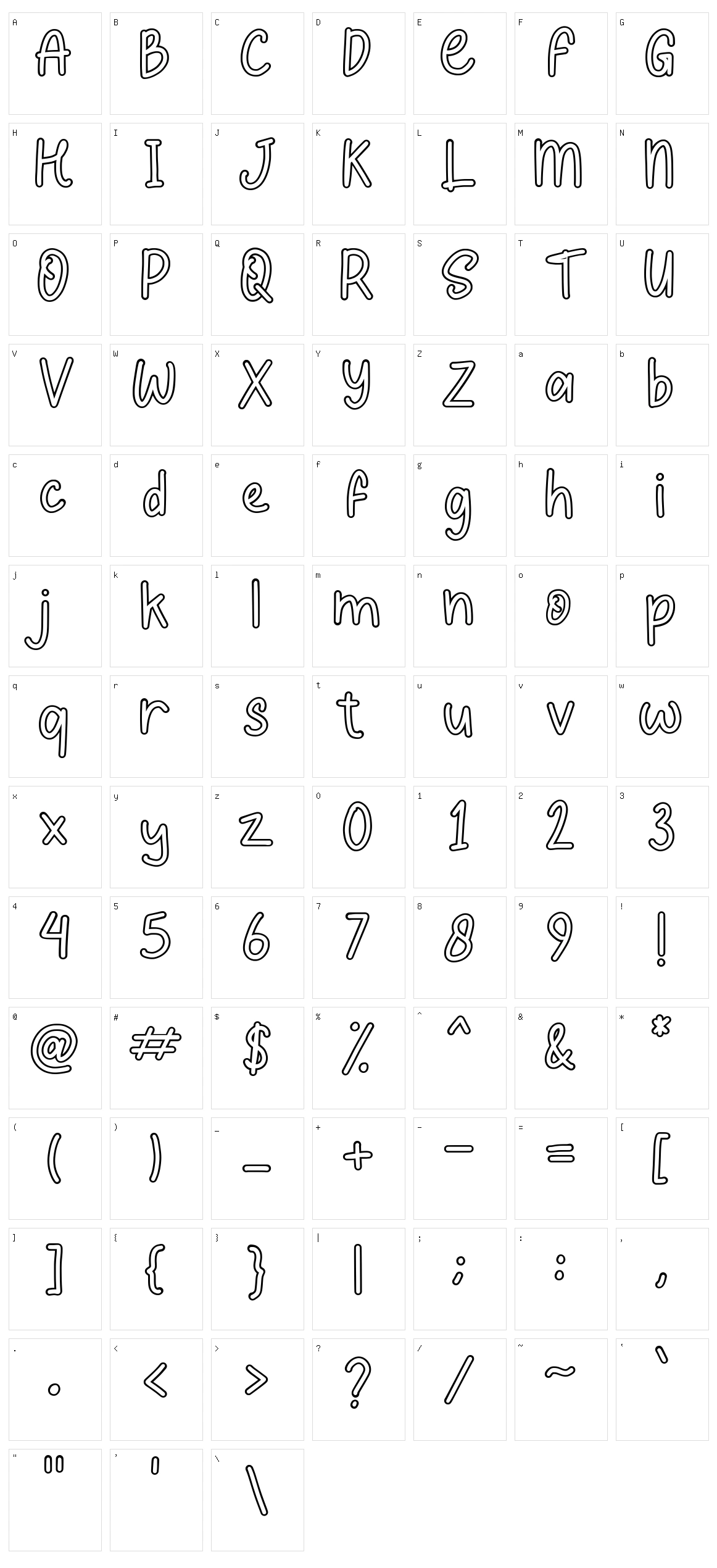 Summer Letter Character Set