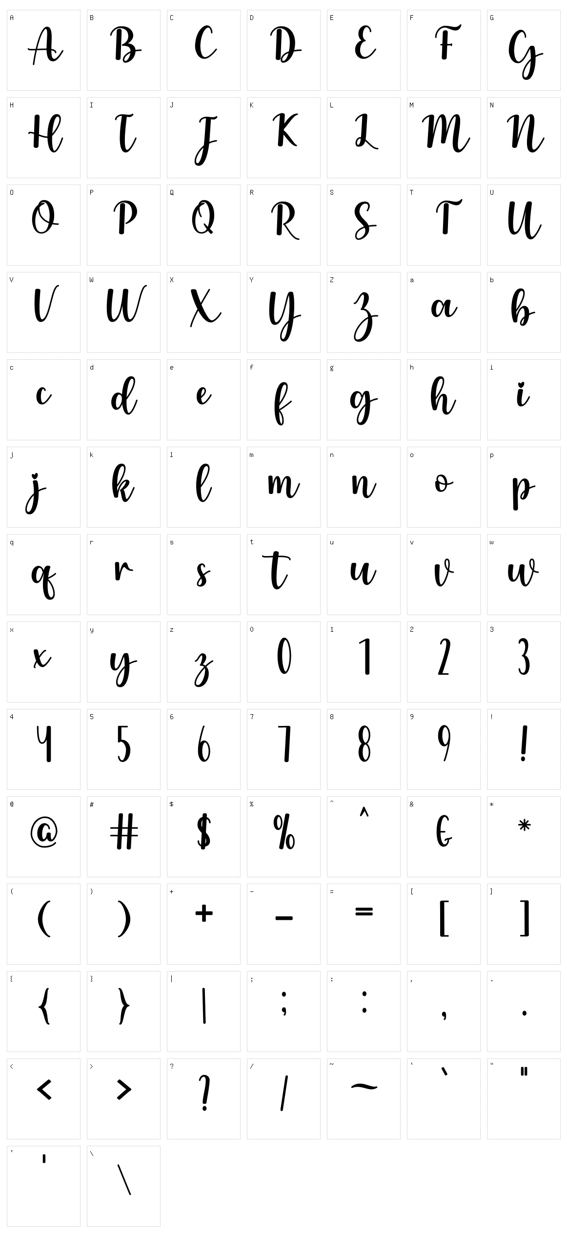 Pinkish Character Set