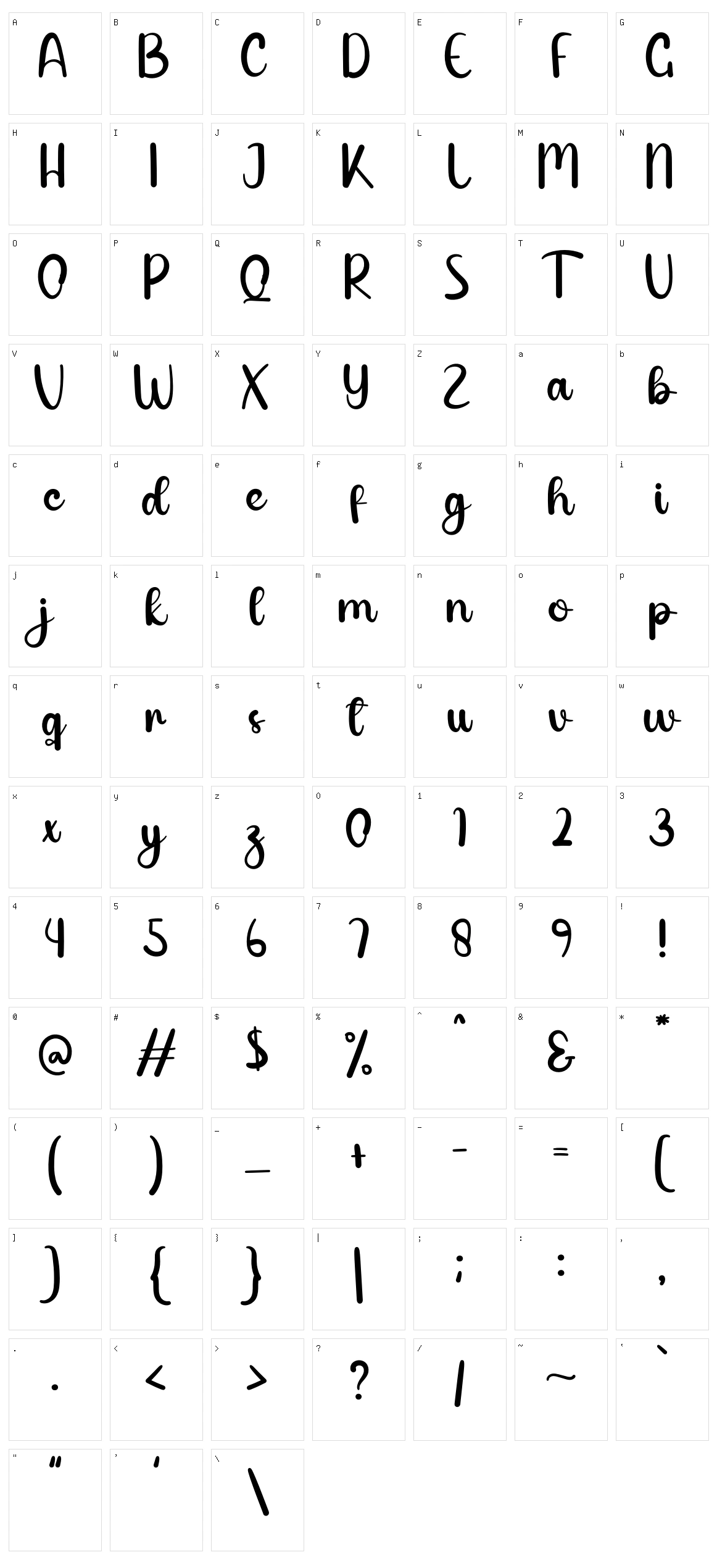 Single Line Character Set