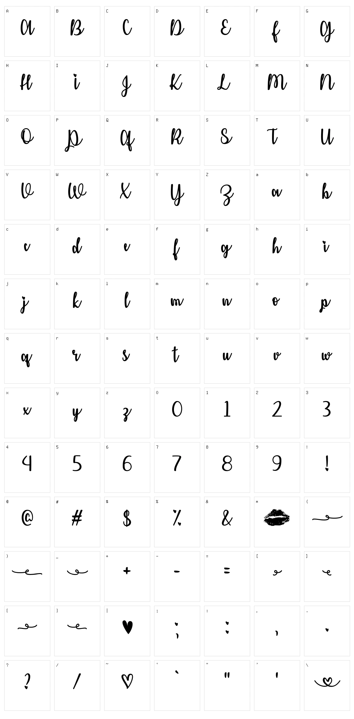 Kiss Me or Not Character Set