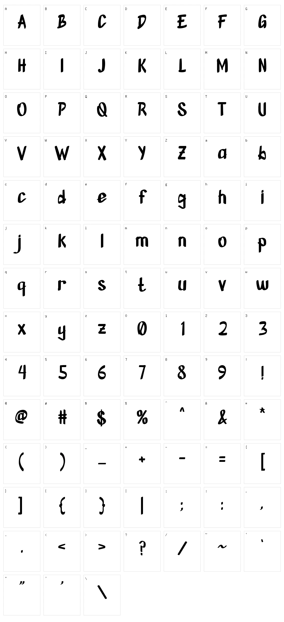 Panic Wall Character Set