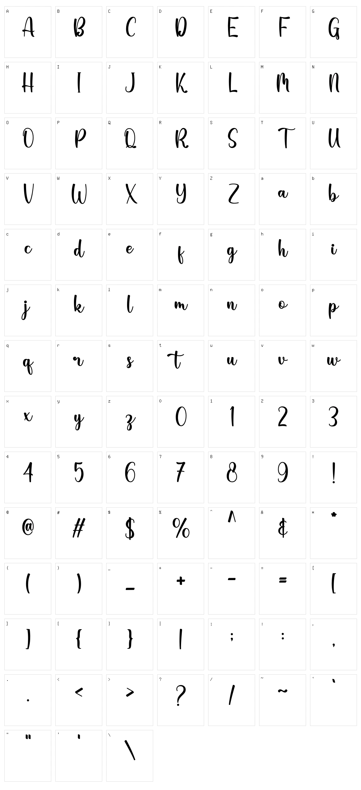 Renisha Character Set