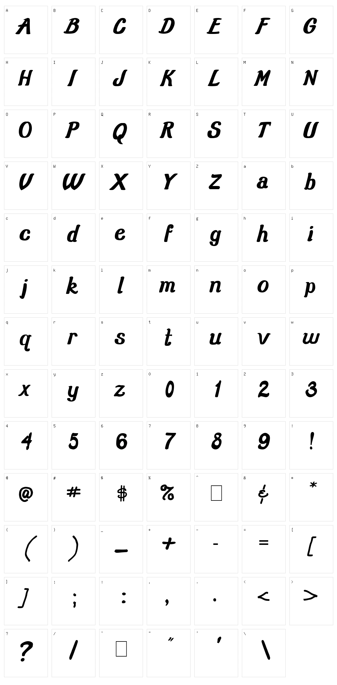 Old School Class Character Set