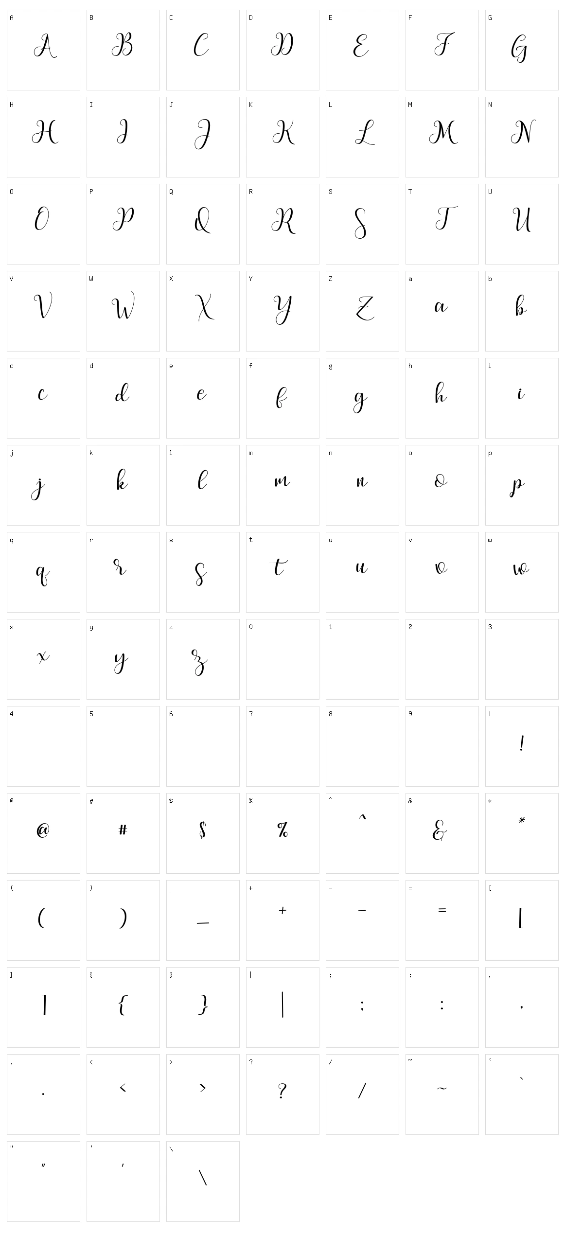 Marchy Script Character Set
