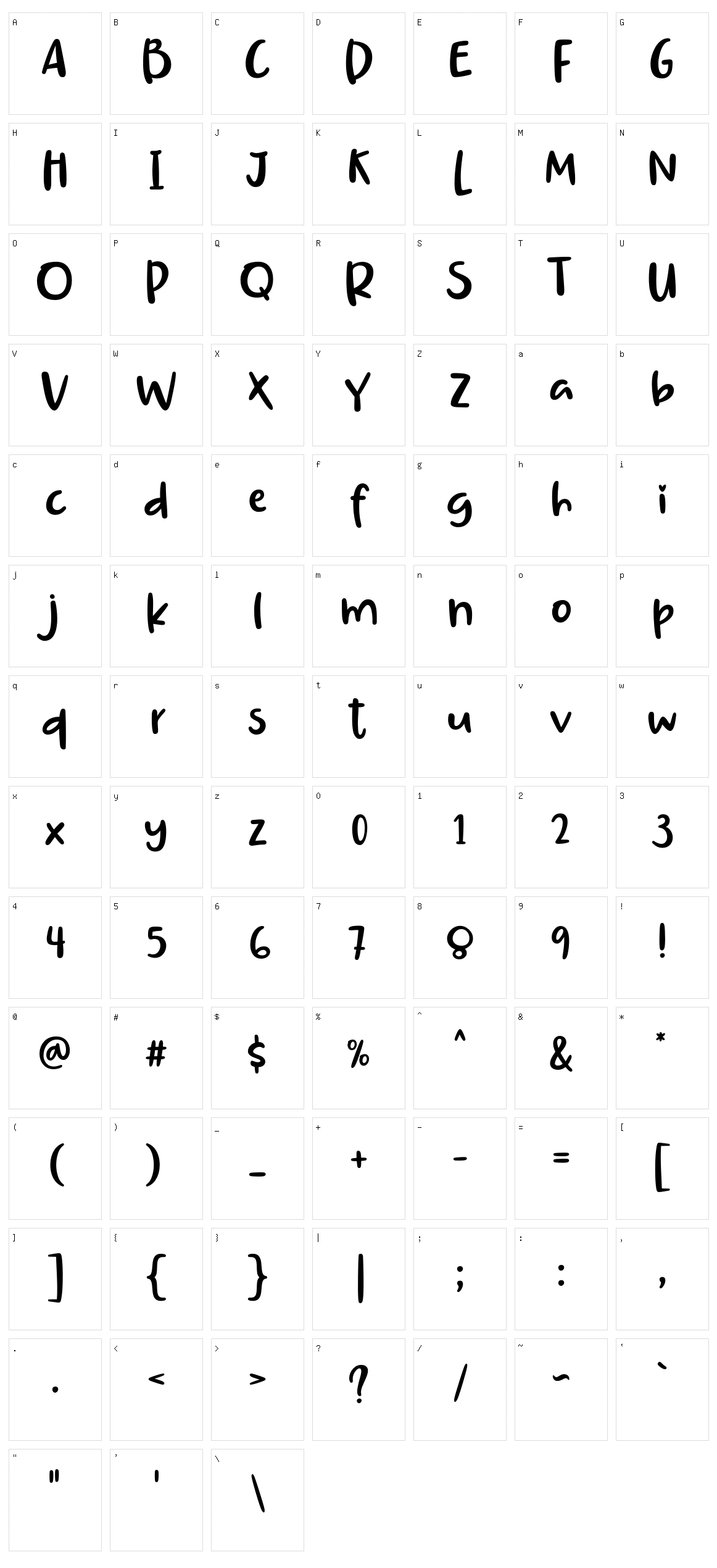 Daily Walker Character Set