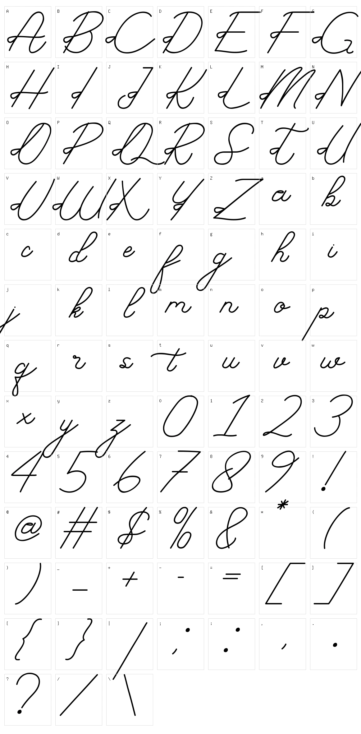 Subtle Handwritten Character Set
