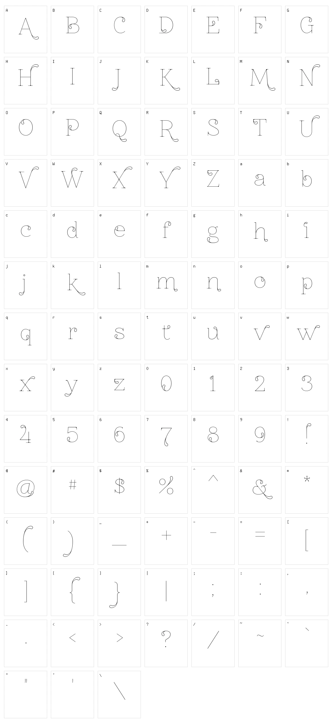 Znikomit No24 Character Set