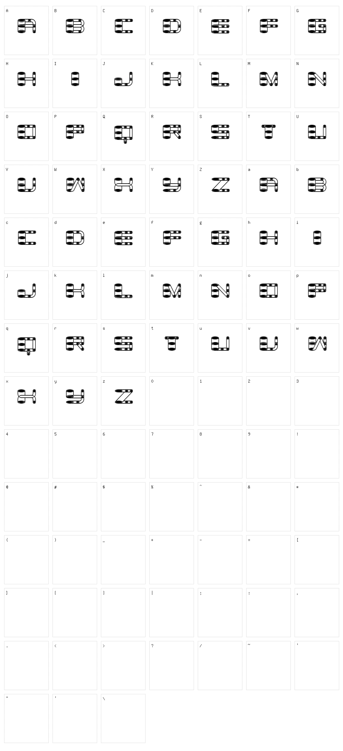 Zylinder Character Set