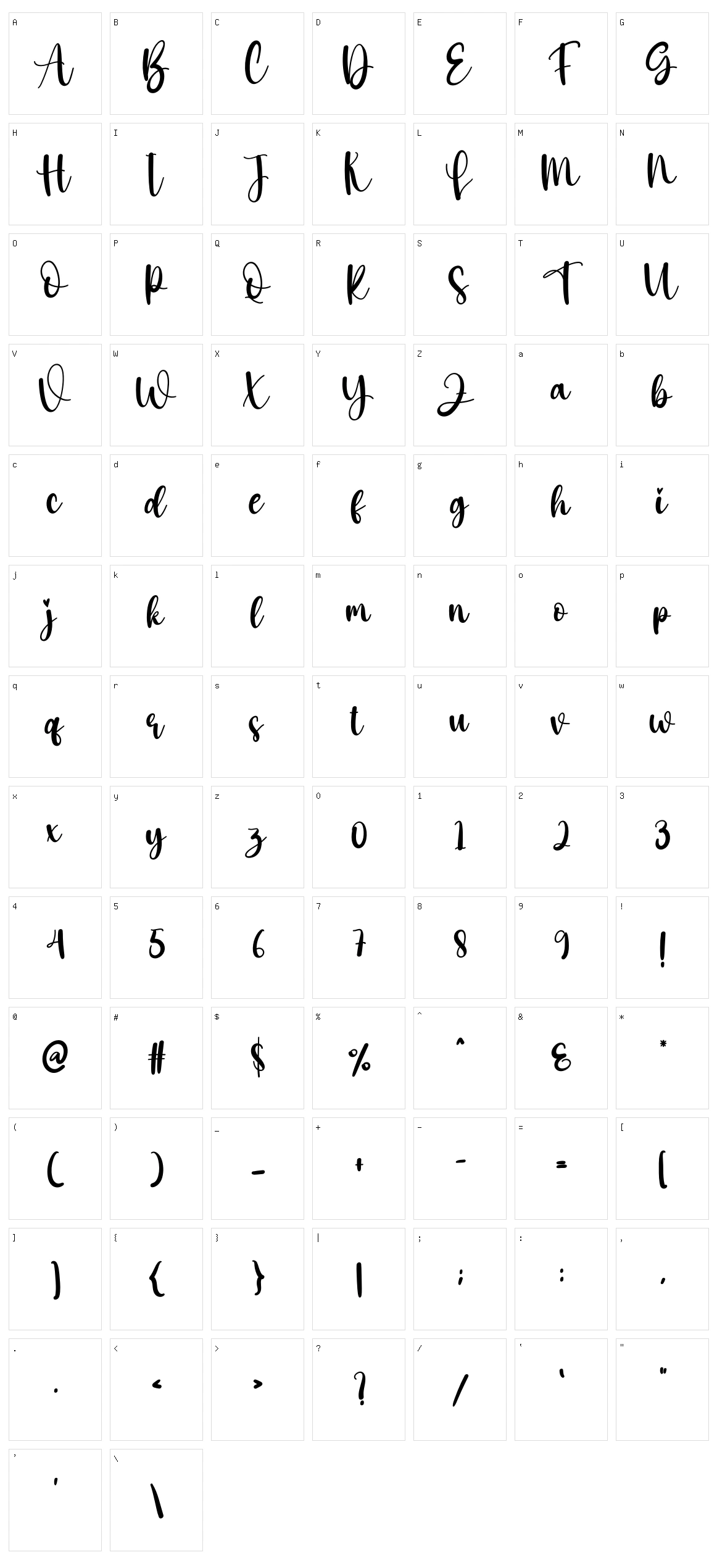 Sunlight Character Set