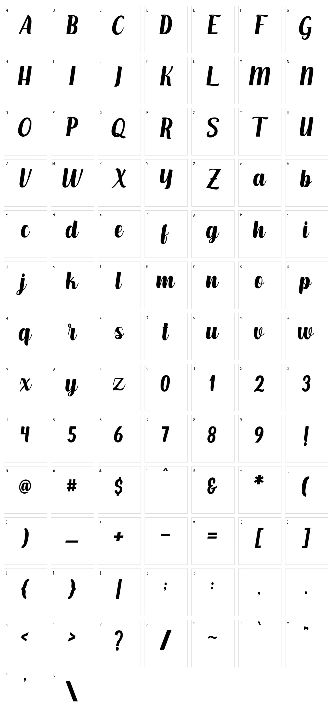 Miliard Character Set