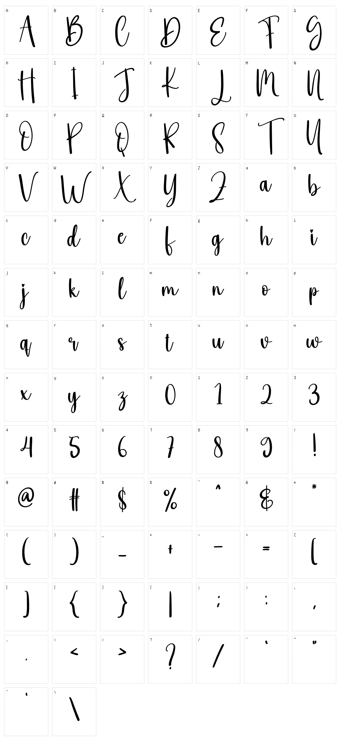 Tumbler Character Set