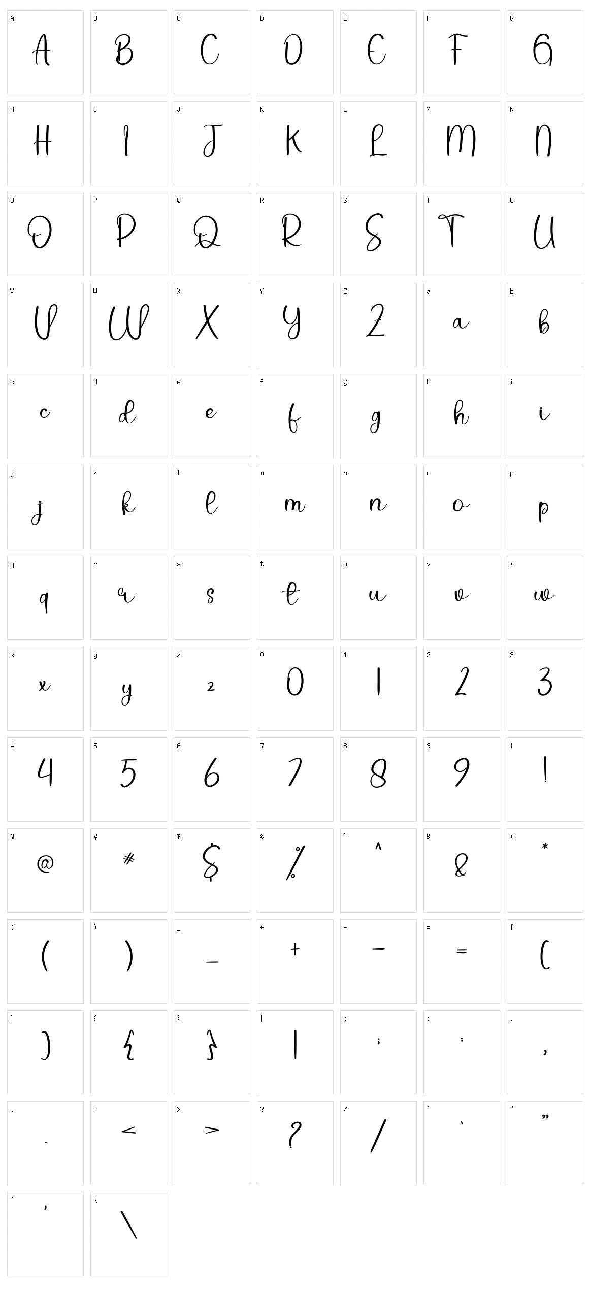 Wedding Signature Character Set