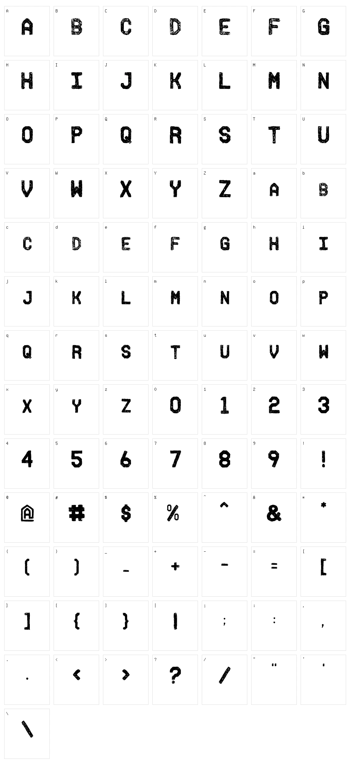 Fh Ink Character Set