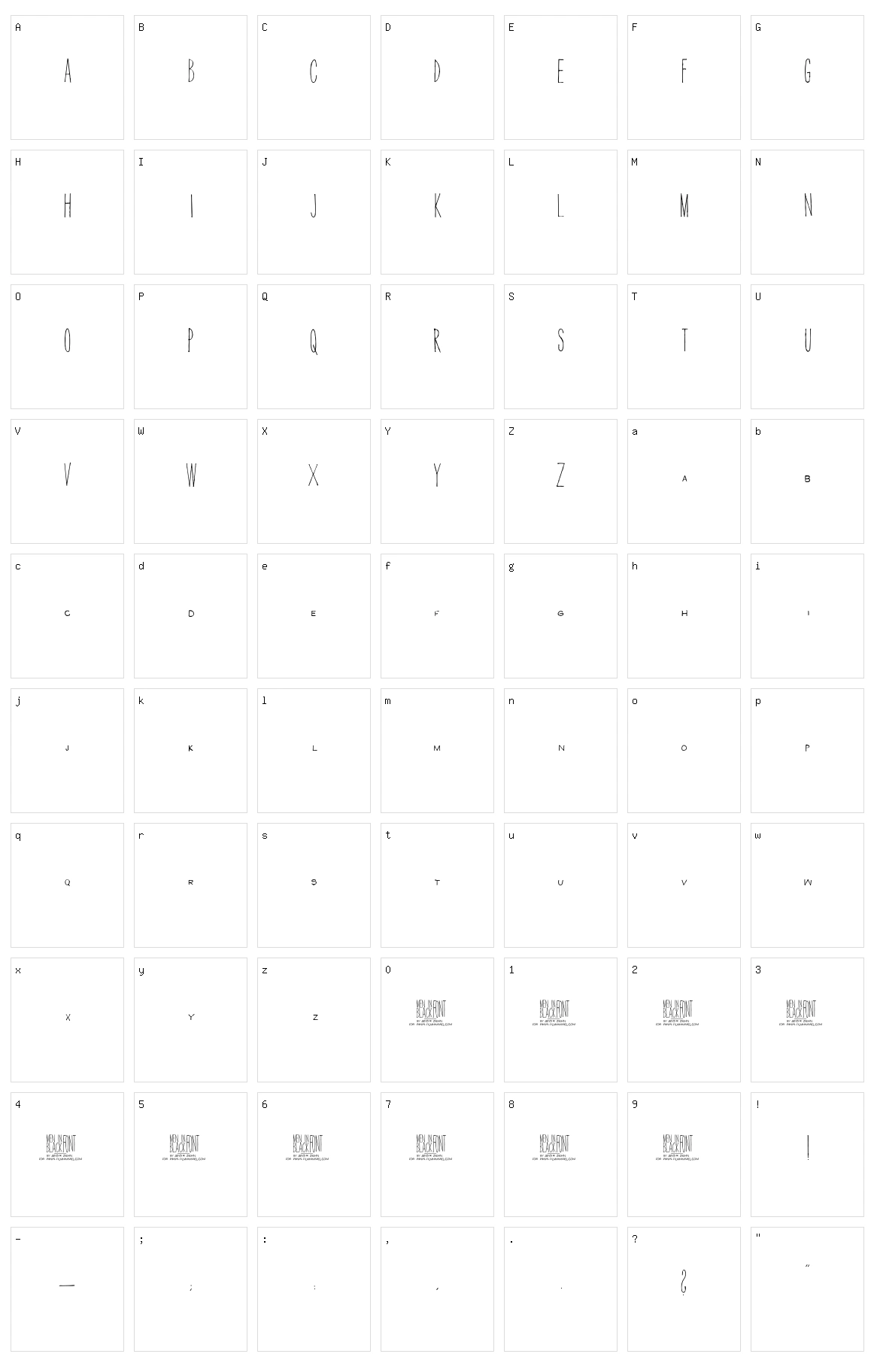 Men In Black Credits Character Set