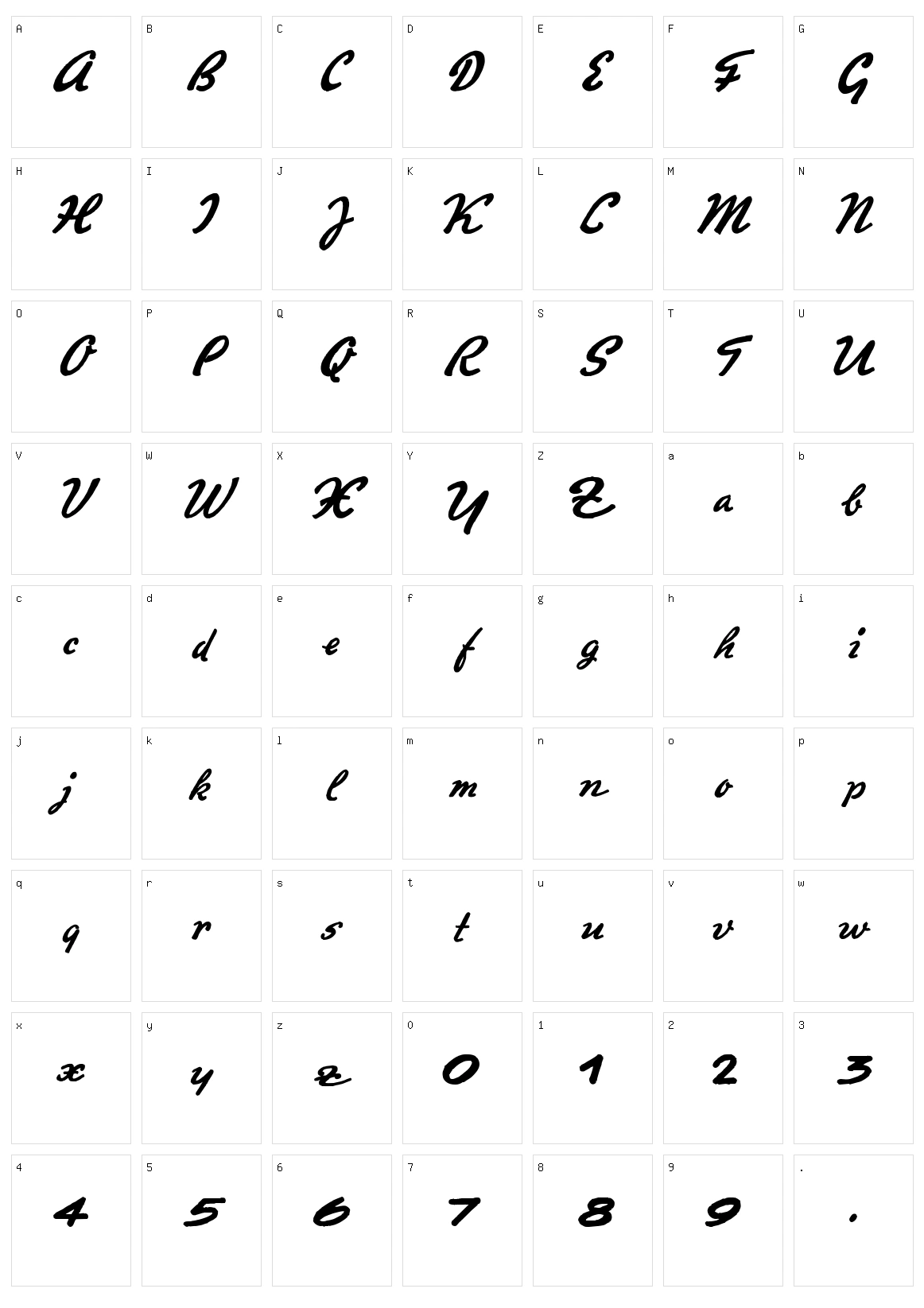 Promotion Script Character Set