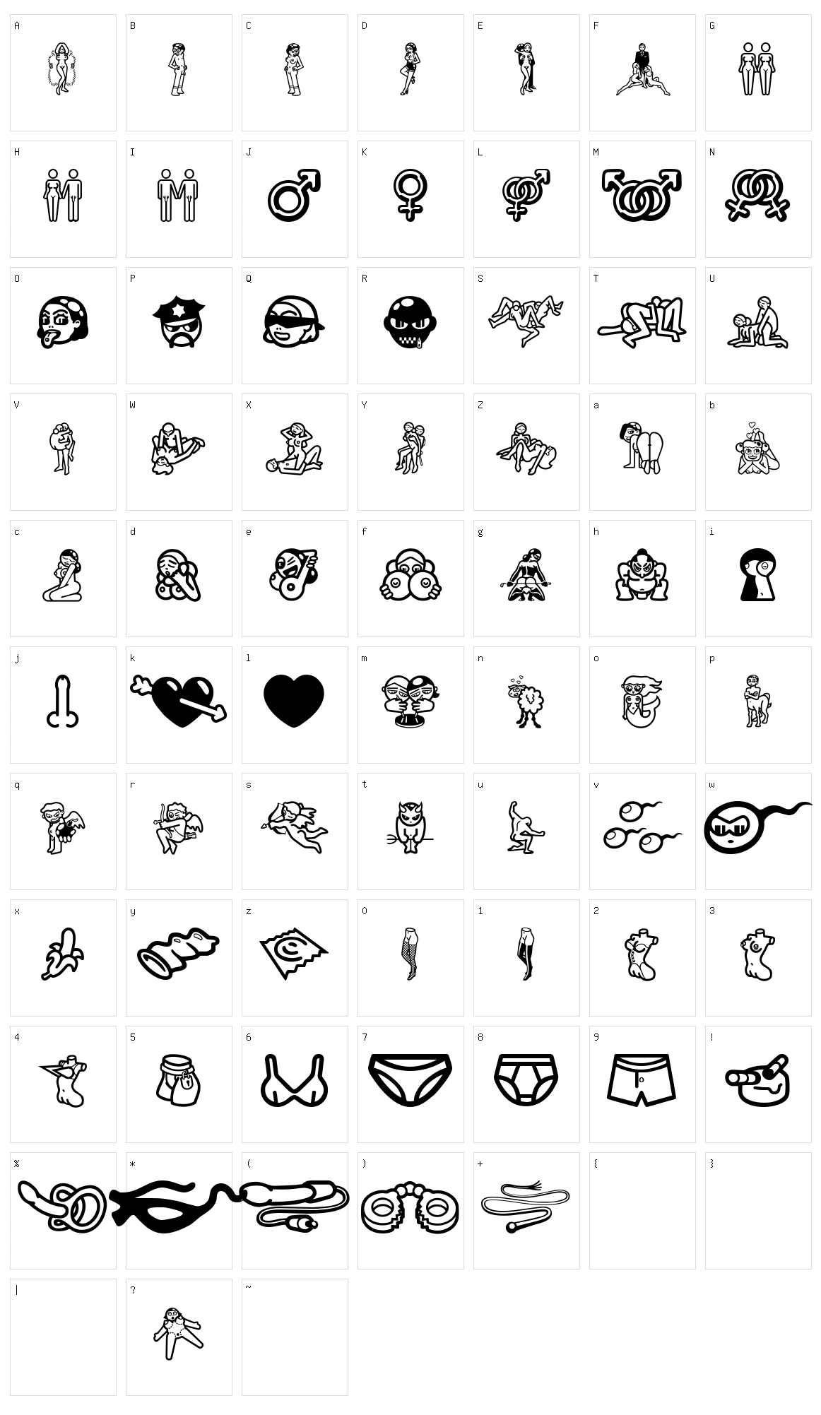 Erotica CD  Character Set