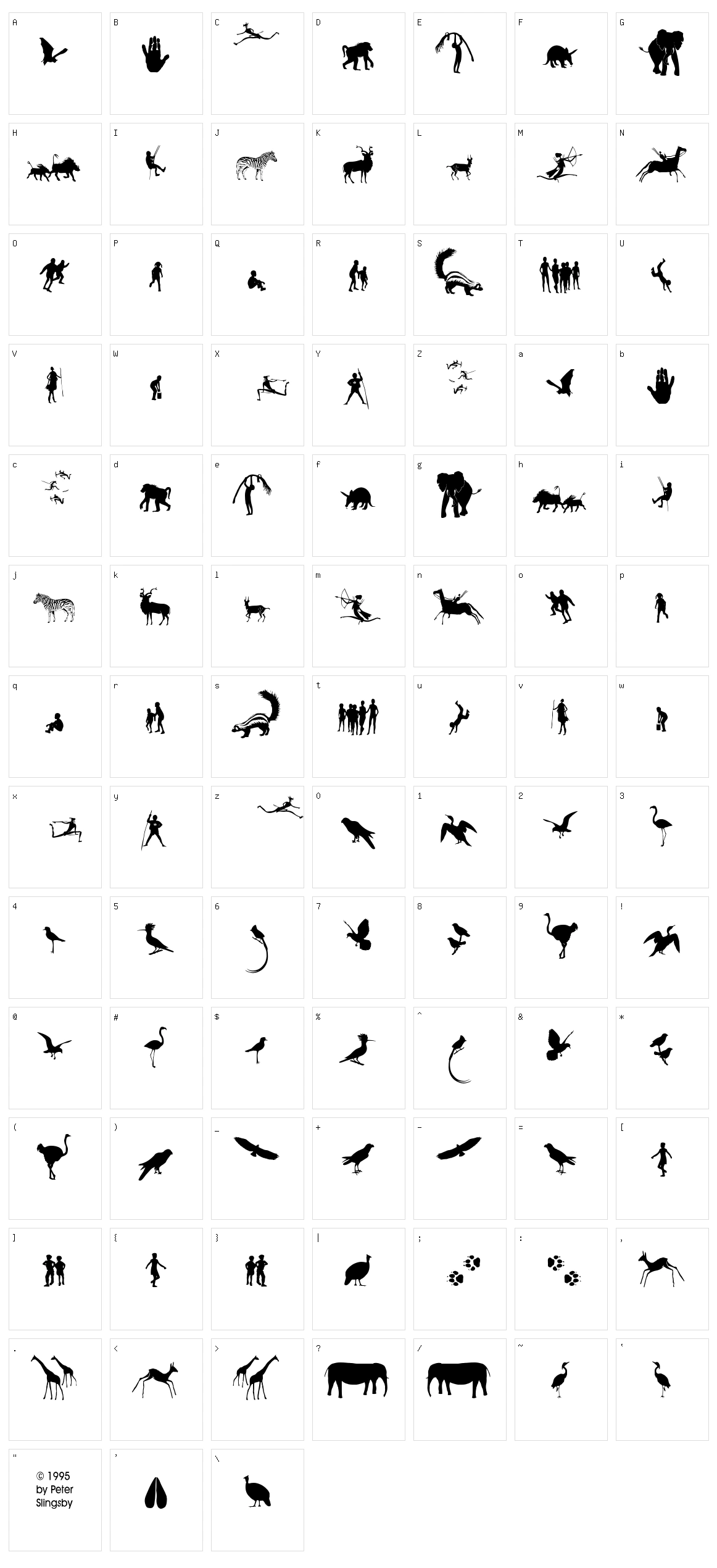 Fonts of Afrika Sample  Character Set