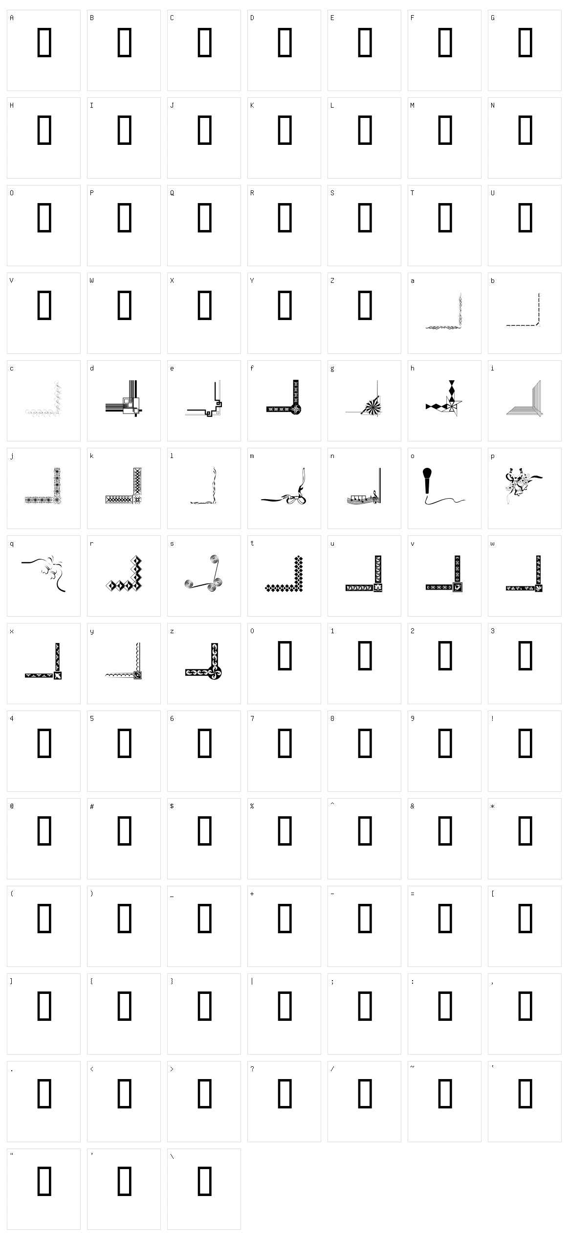 Border Corners  Character Set