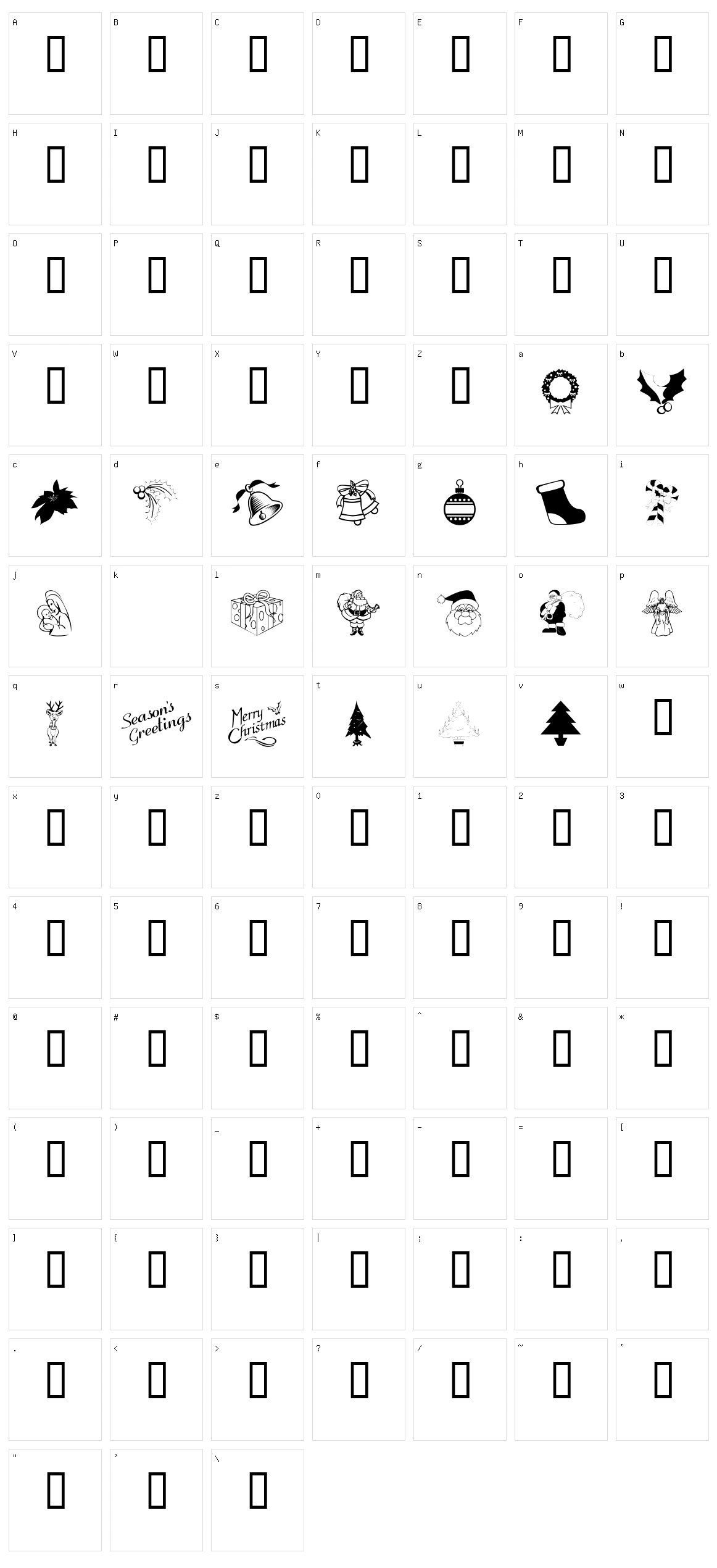 Season's Greetings  Character Set