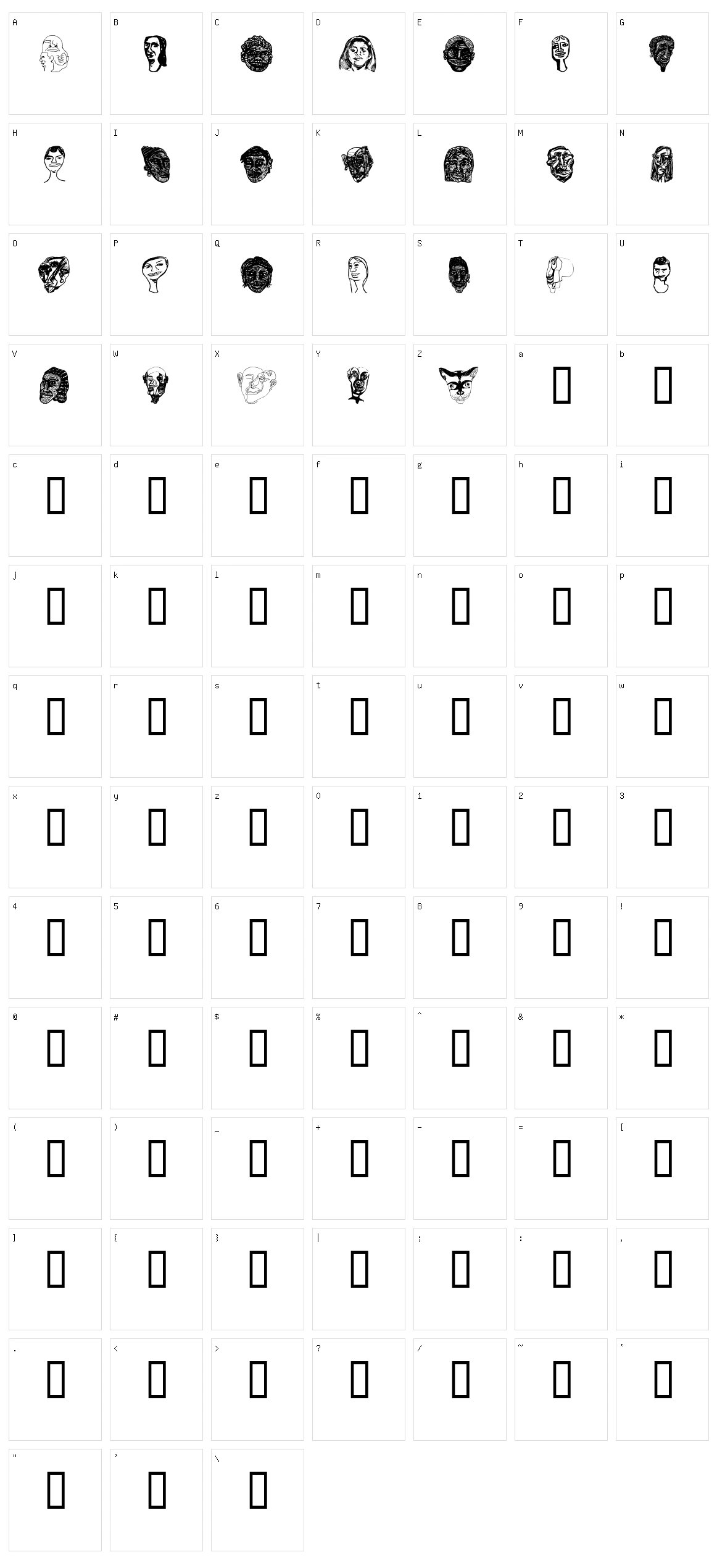 Faces Plain  Character Set