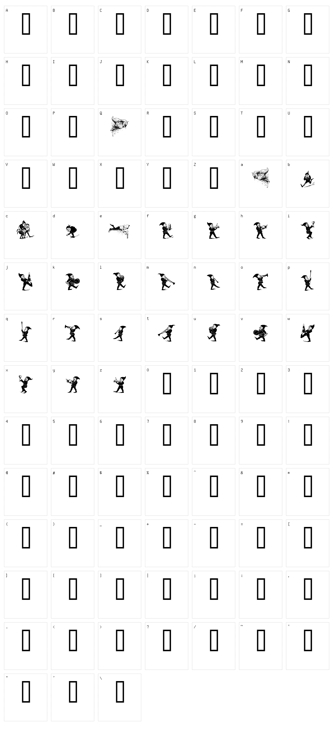 Gnomes  Character Set