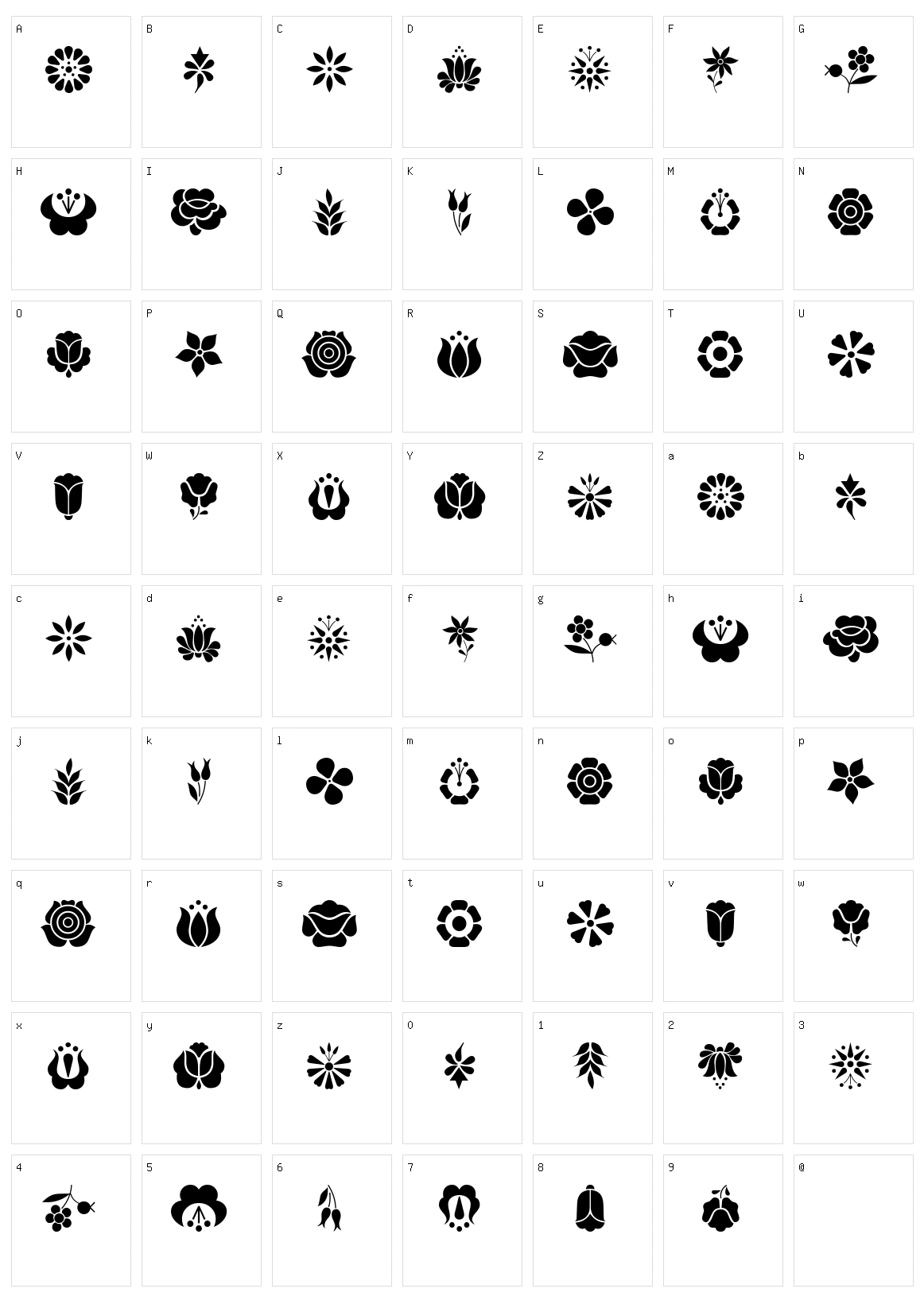 Kalocsai Flowers  Character Set